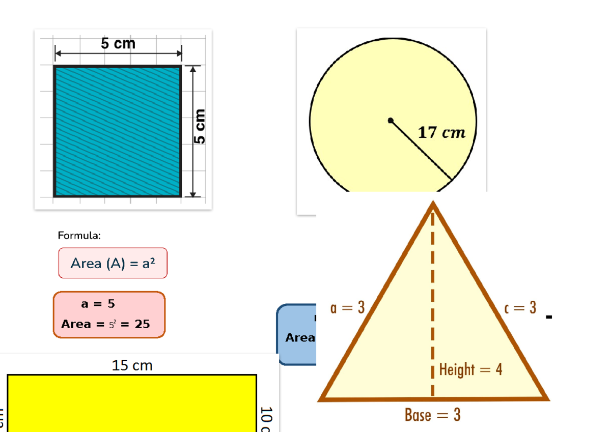 Formulas - notes in ED 201 - Bachelor of Elementary Education - a = 5 ...