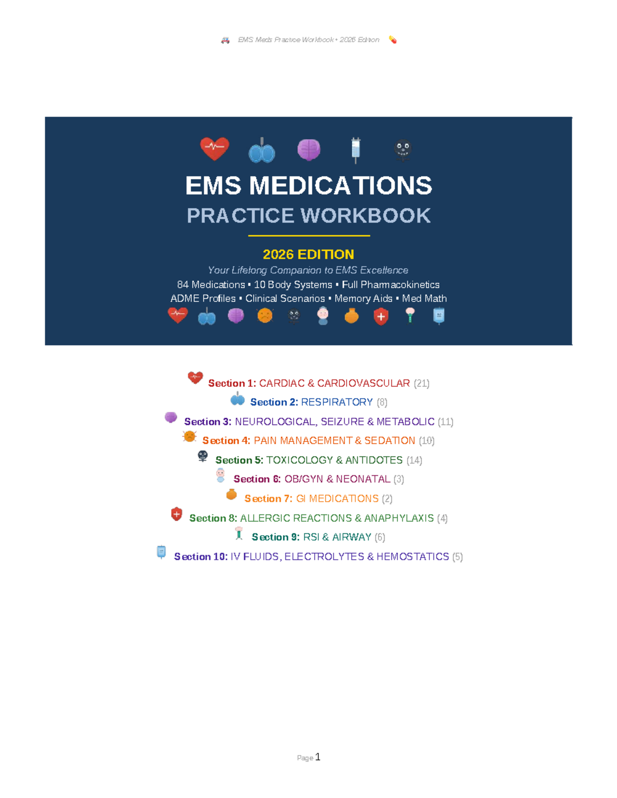 EMS Medications Practice Workbook 2026 Edition: Your Guide to ...