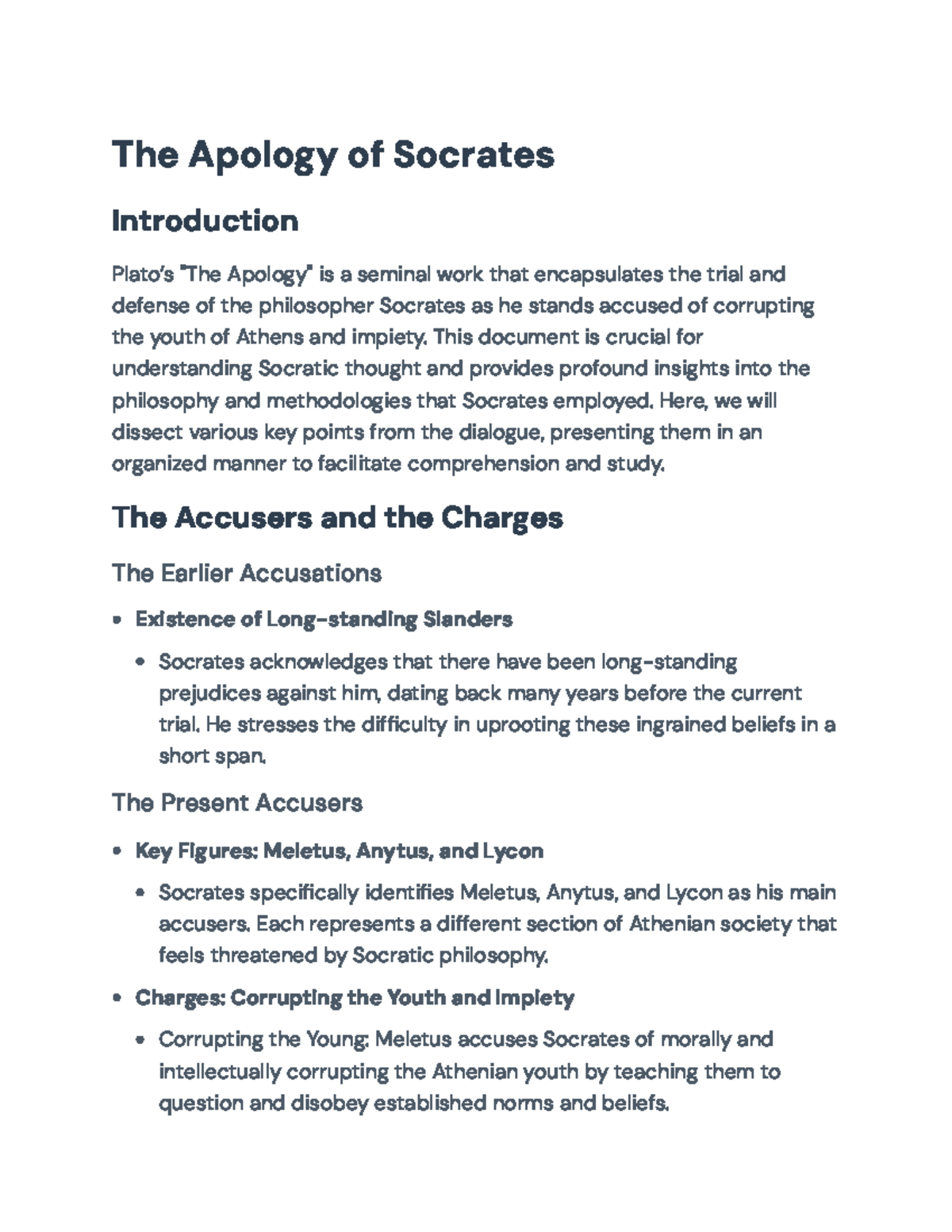 Socrates' Defense and Philosophy in Plato's 