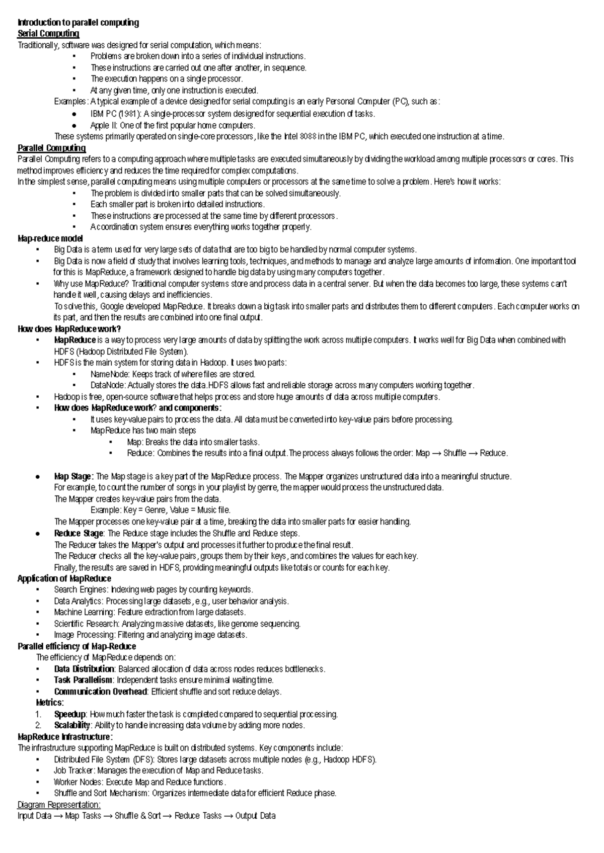 Unit 4: Introduction to Parallel Computing and MapReduce Techniques ...