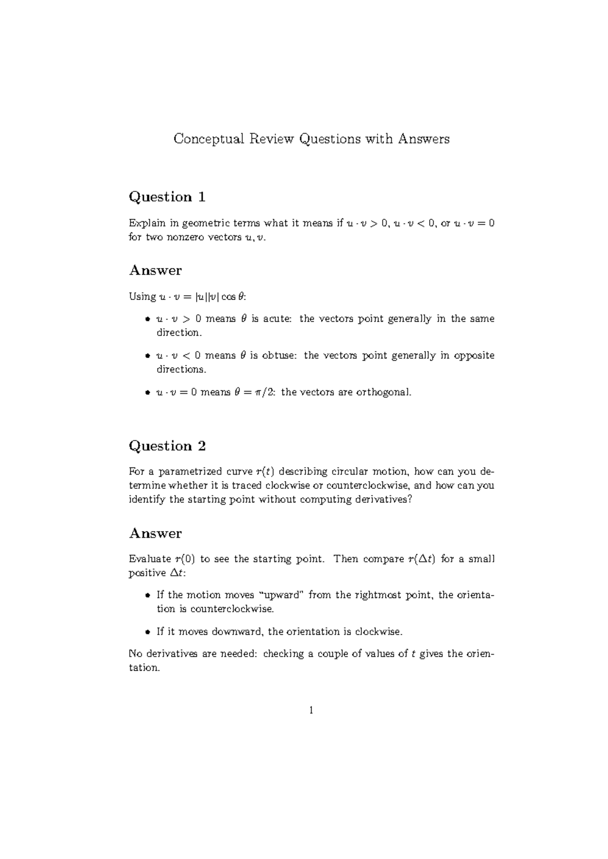 Final Exam Review Questions & Answers for Calculus Concepts - Studocu