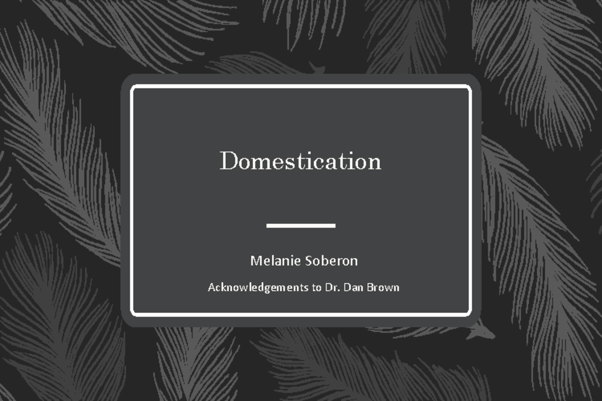 Domestication: Human-Animal Symbiosis Evolution (Course Code) - Studocu