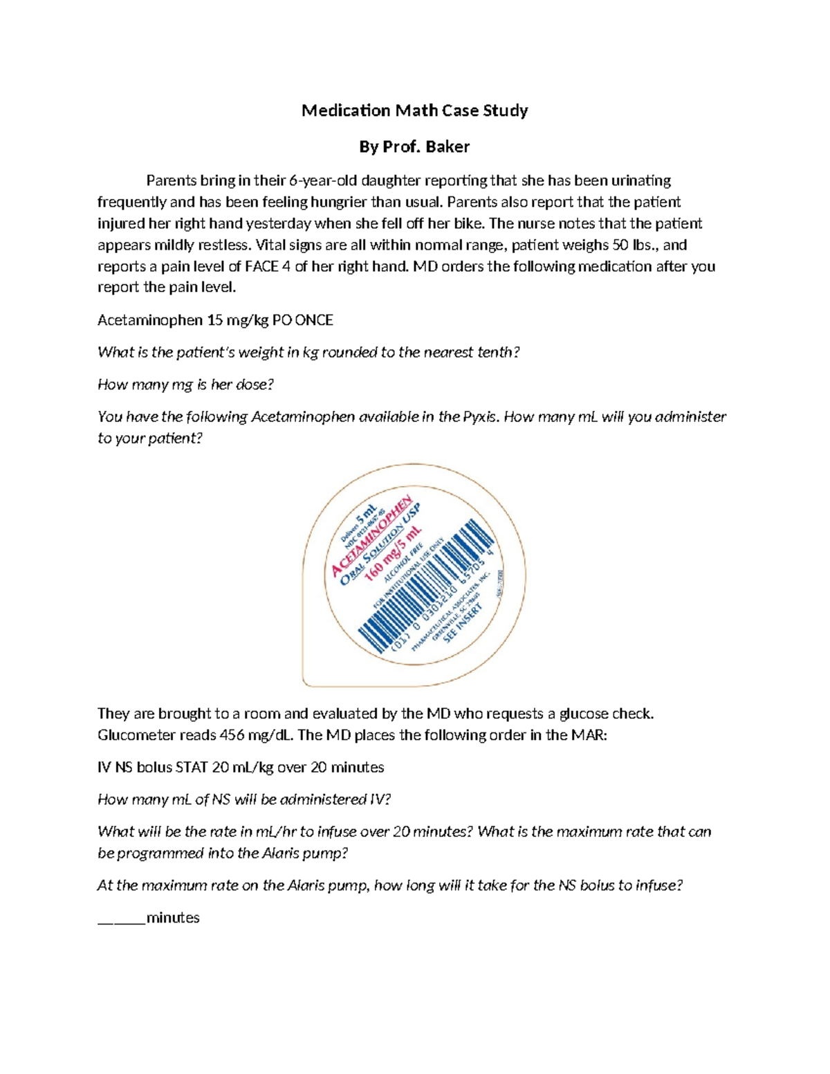 Medication+Math+ Student+Case+Study - Medication Math Case Study By ...