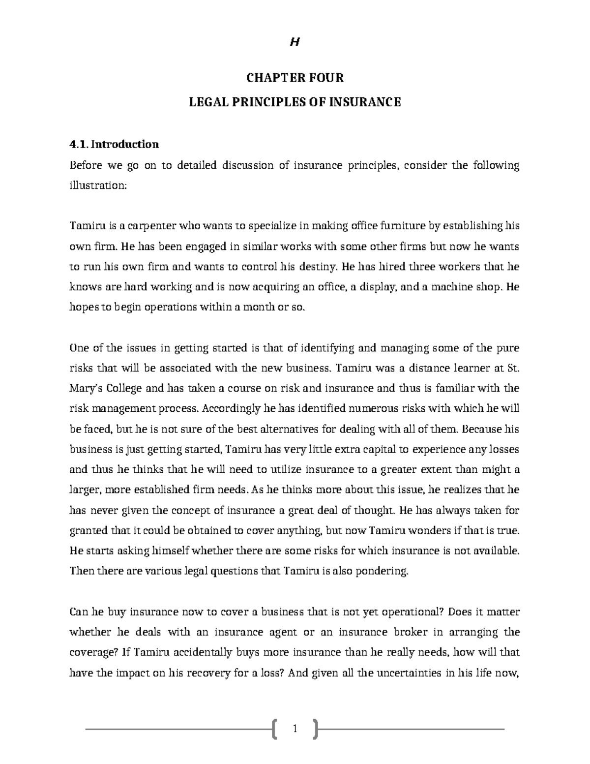 Chapter 4: Legal Principles of Insurance - Notes and Insights - Studocu