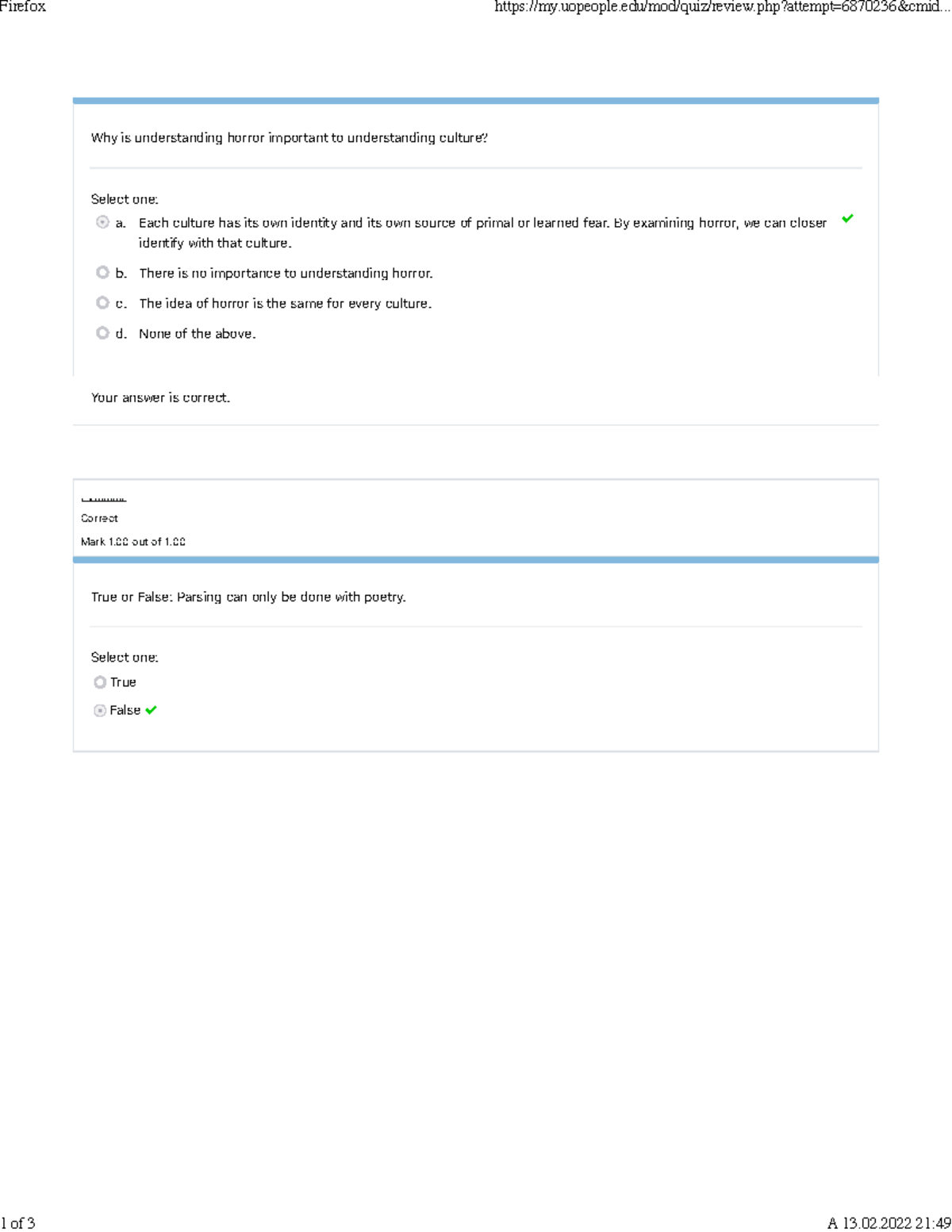 ENGL 1405 Graded Quiz: Unit 3 Review and Analysis - Studocu