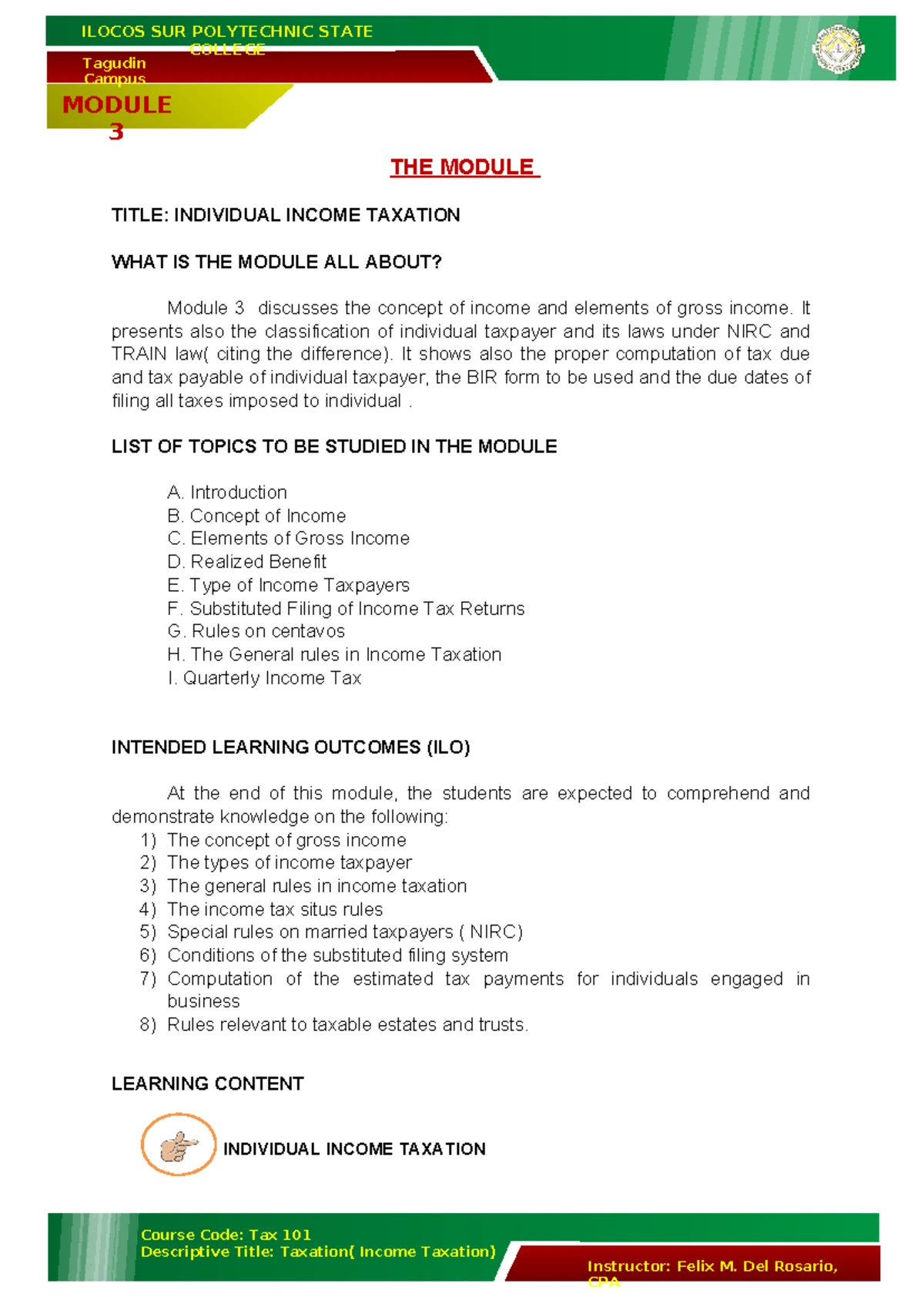 Final Module 4: Corporate Taxation Overview - Tax 101 - Studocu