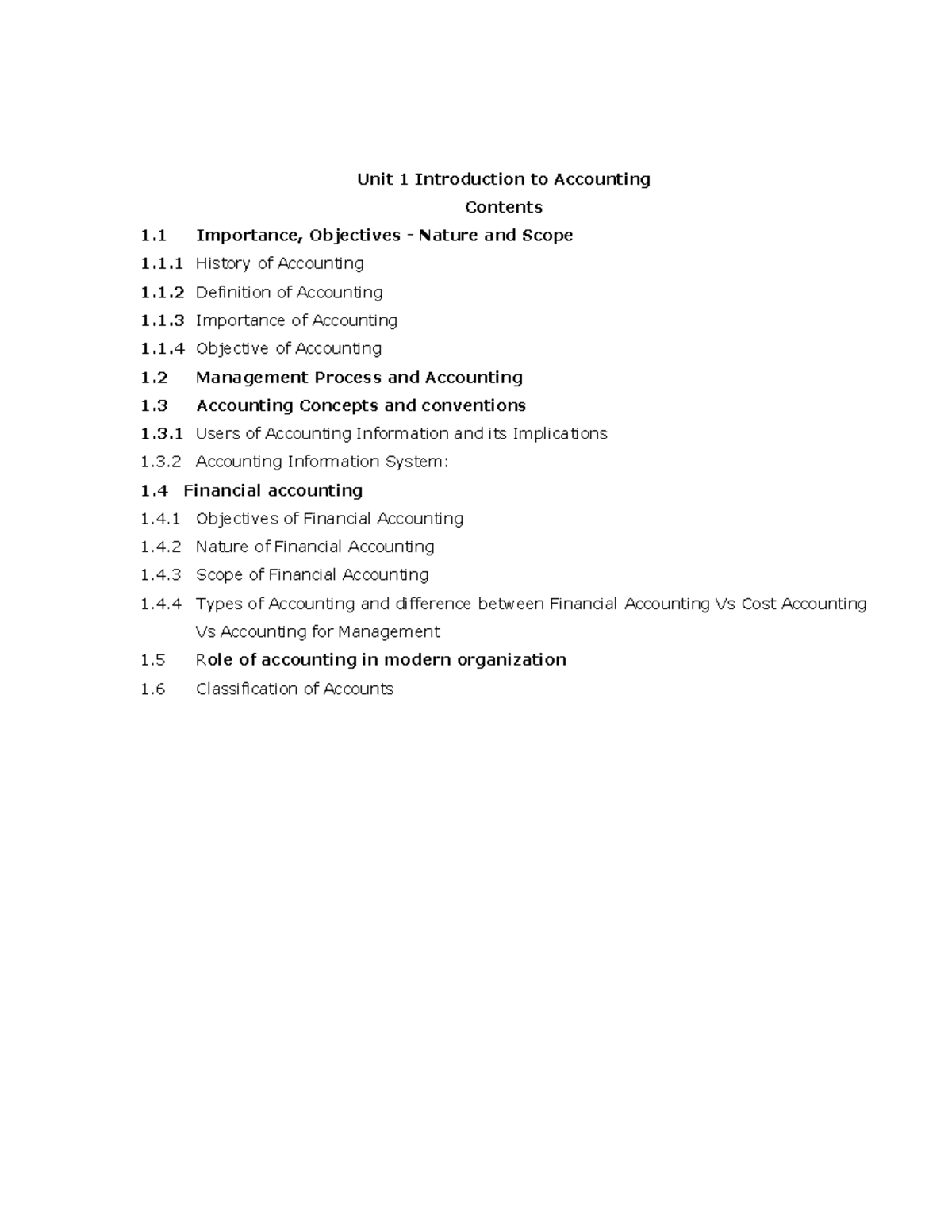 Unit I Introduction - 1 History of Accounting 1.1 Definition of ...