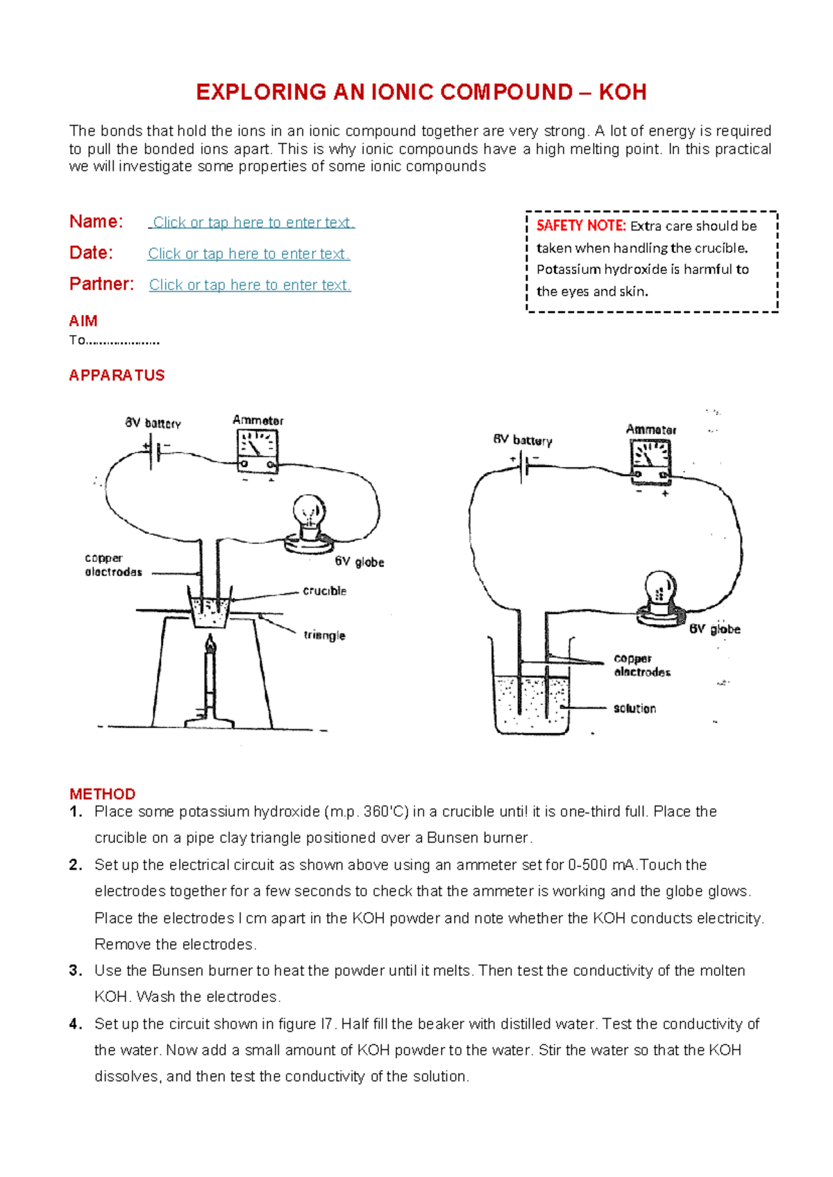 Experiment Exploring Ionic Compounds - EXPLORING AN IONIC COMPOUND ...
