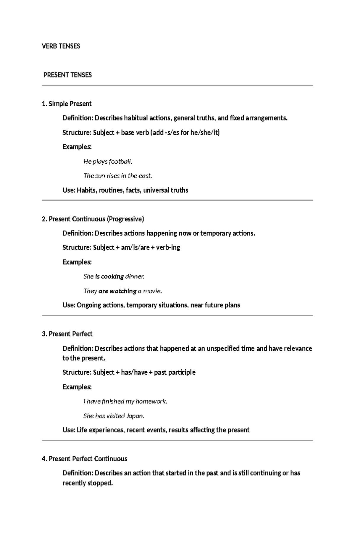 Verb Tenses Quiz Worksheet - Co Ed Copy (Grammar Study) - Studocu