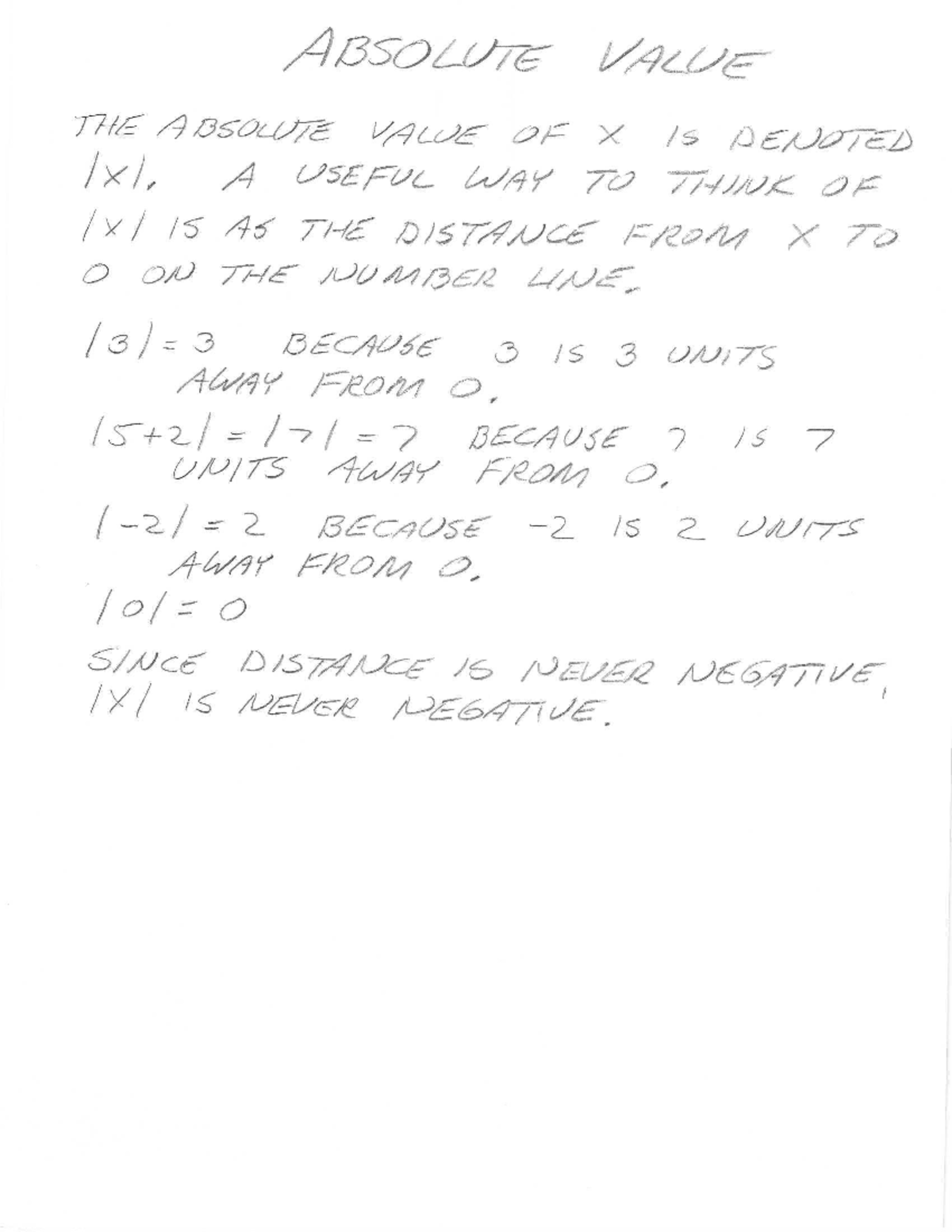 Absolute Value - Course Notes (MATH 101) - Studocu