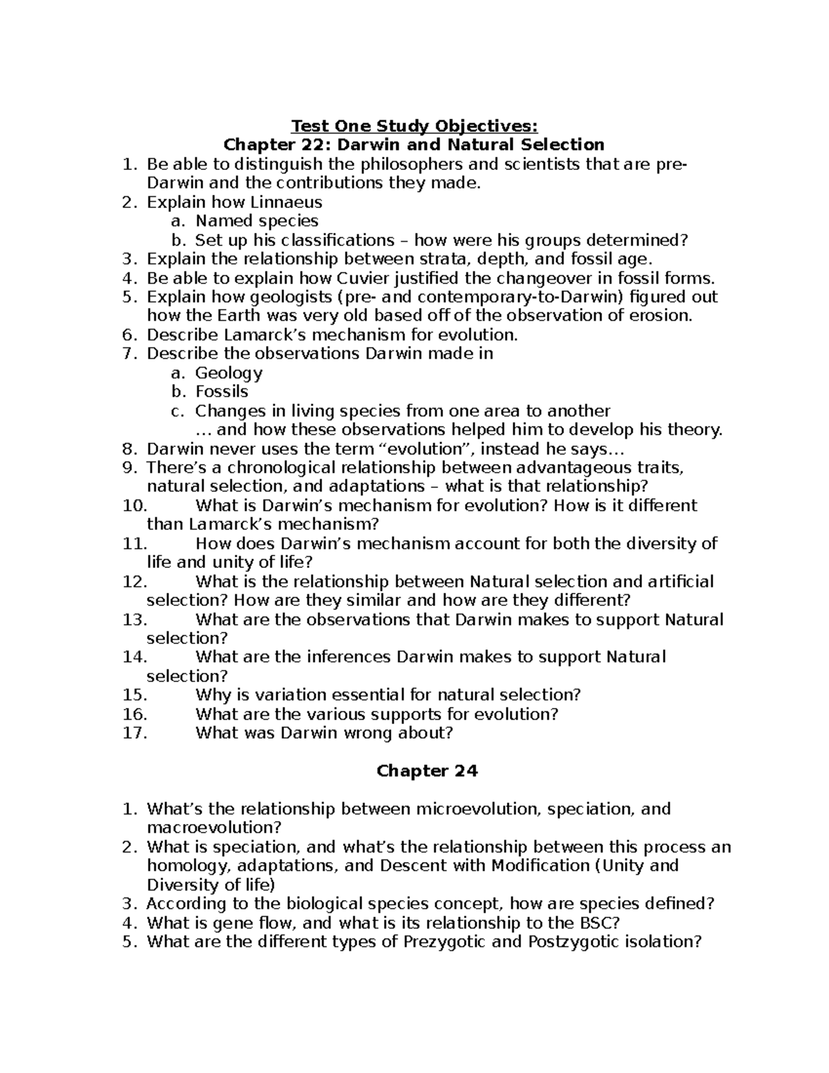 Biology 101: Key Concepts on Evolution and Taxonomy Study Guide - Test ...