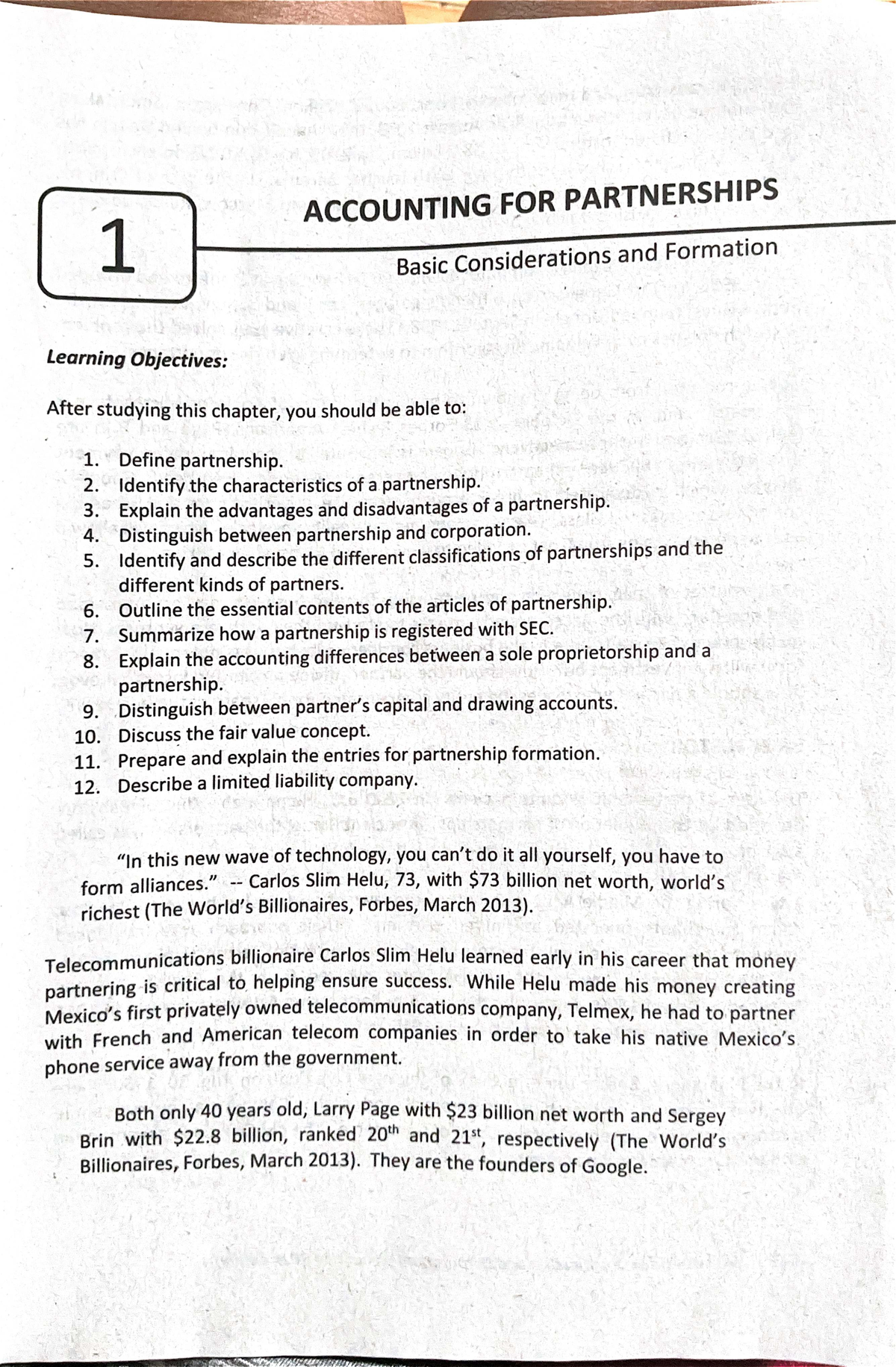 ACCT 101: Basic Considerations & Formation of Partnerships - Studocu