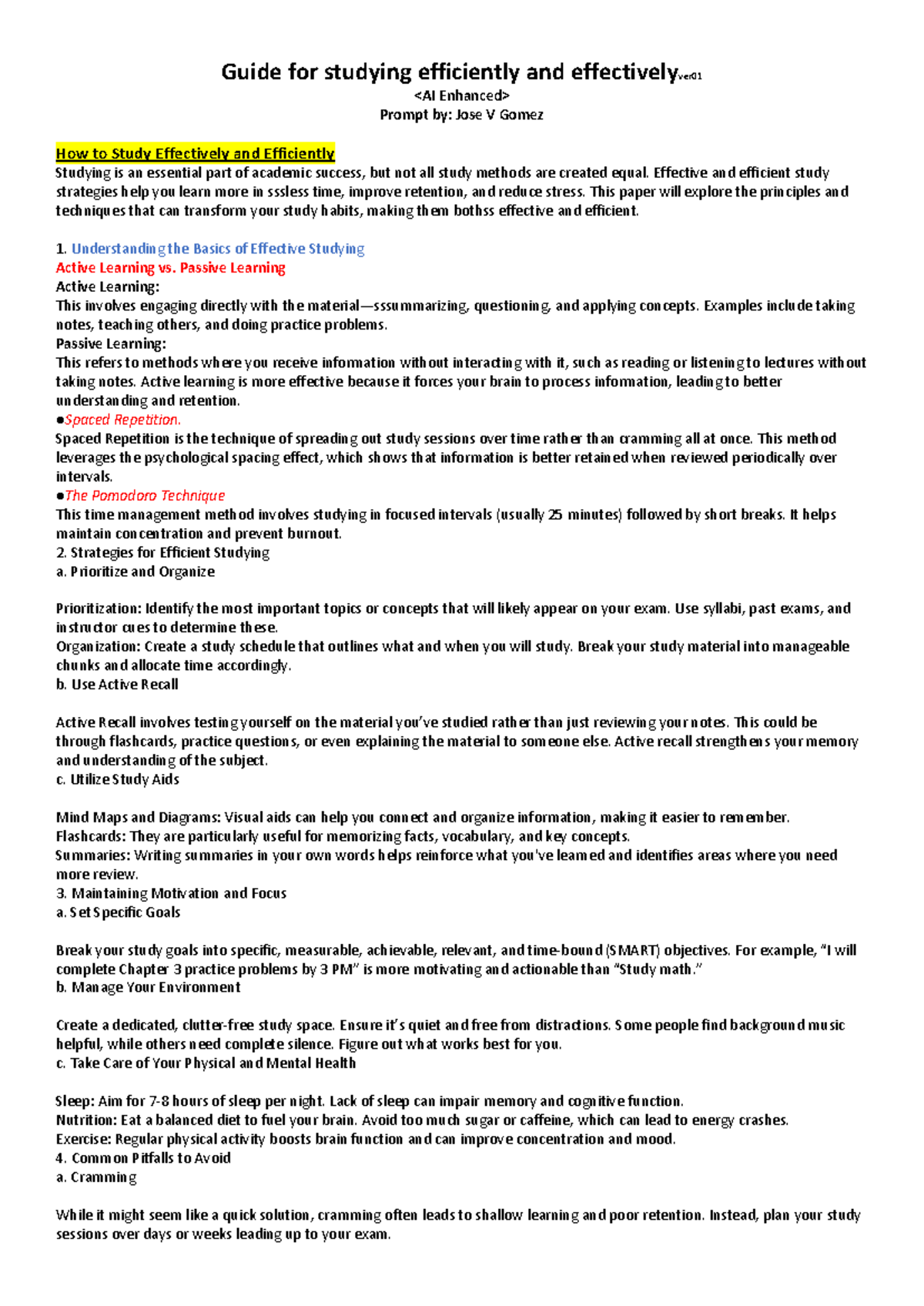 Guide 01 - SSS - Guide for studying efficiently and effectivelyver ...