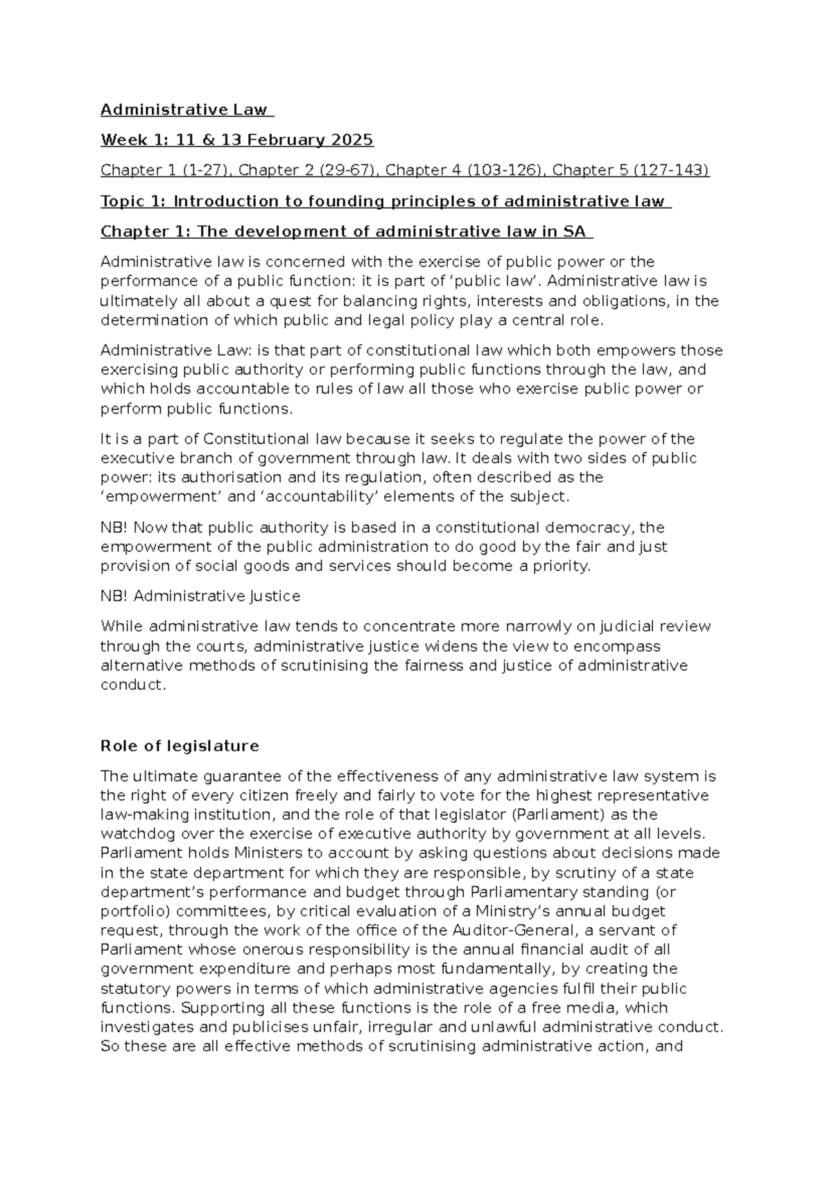 Admin Law 101: Intro to Founding Principles & Key Concepts - Studocu