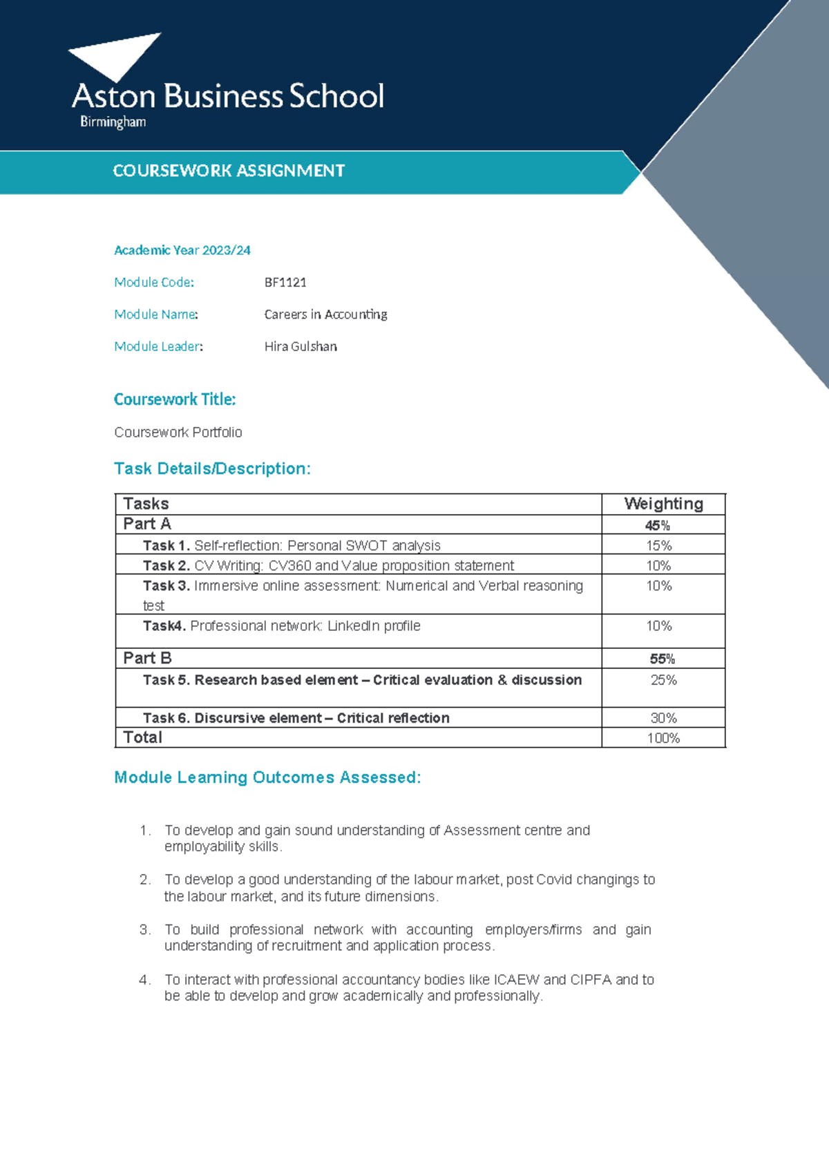 Microsoft Word - BF1121 Coursework Marking Guidance 2023-24 Updated ...