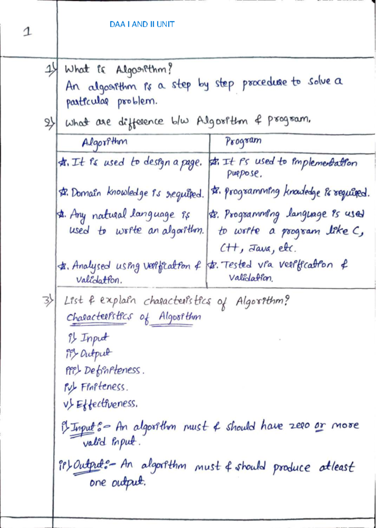 DAA I AND II - Unit 1: Understanding Algorithms and Their Complexity ...