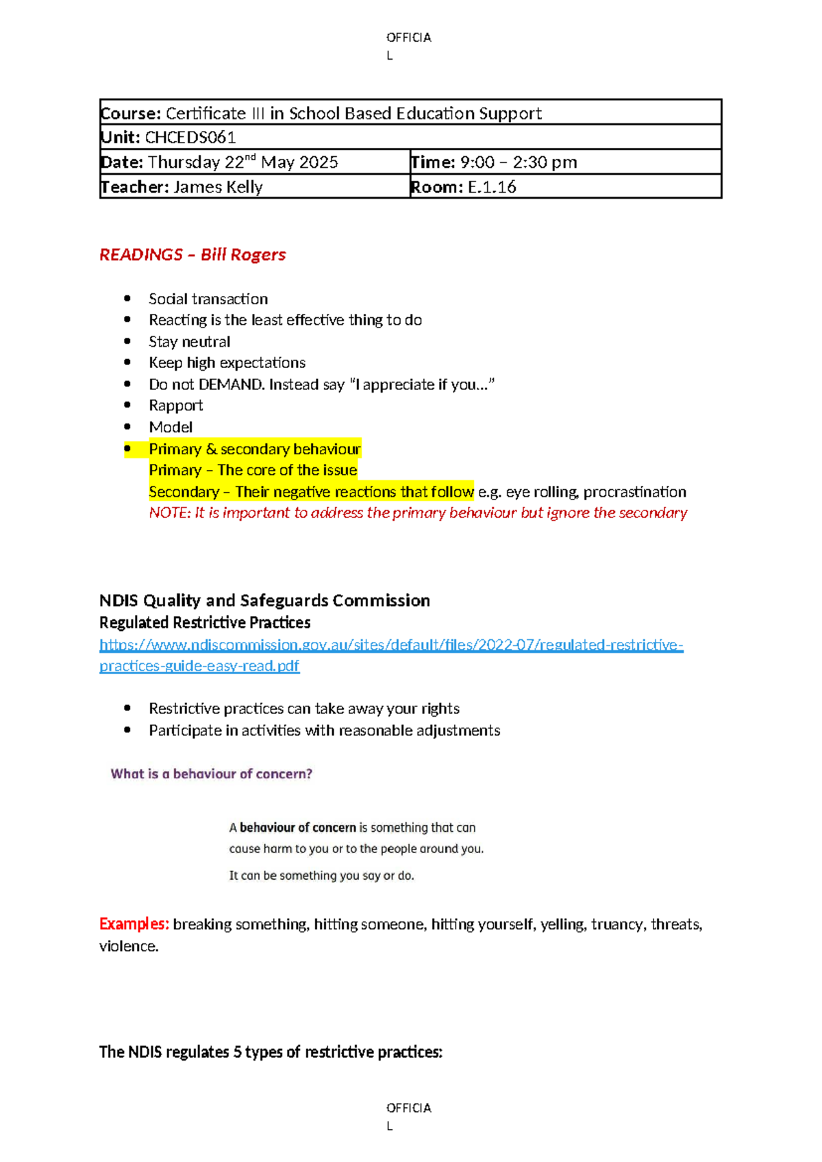 CHCEDS061: Notes on School-Based Education Support Strategies - Studocu