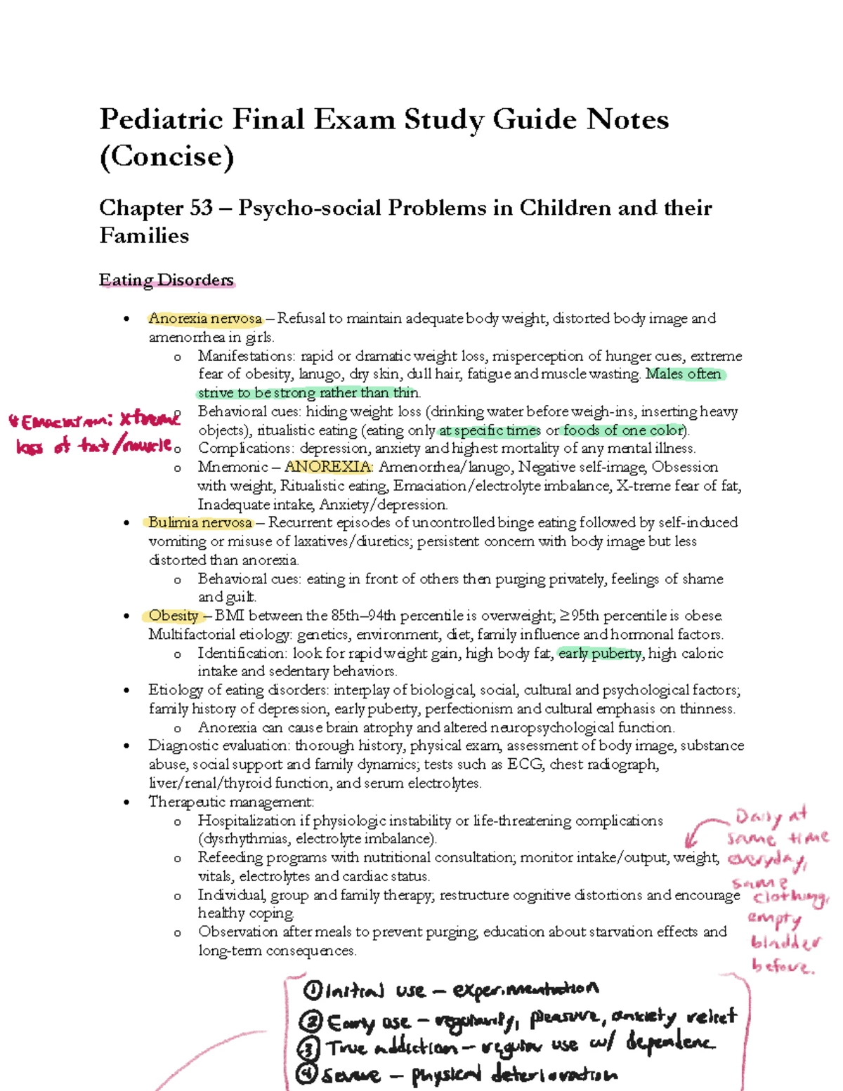 Pediatrics PEDS 101 Final Study Guide: The Ill Child in Hospital Care ...