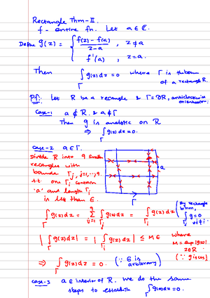 Proof of Rectangle Theorem in Complex Analysis - CA Lecture 10 - Studocu
