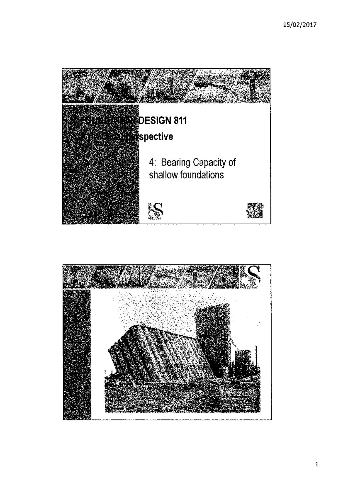 FOUNDATION DESIGN 811: Bearing Capacity of Shallow Foundations - Studocu
