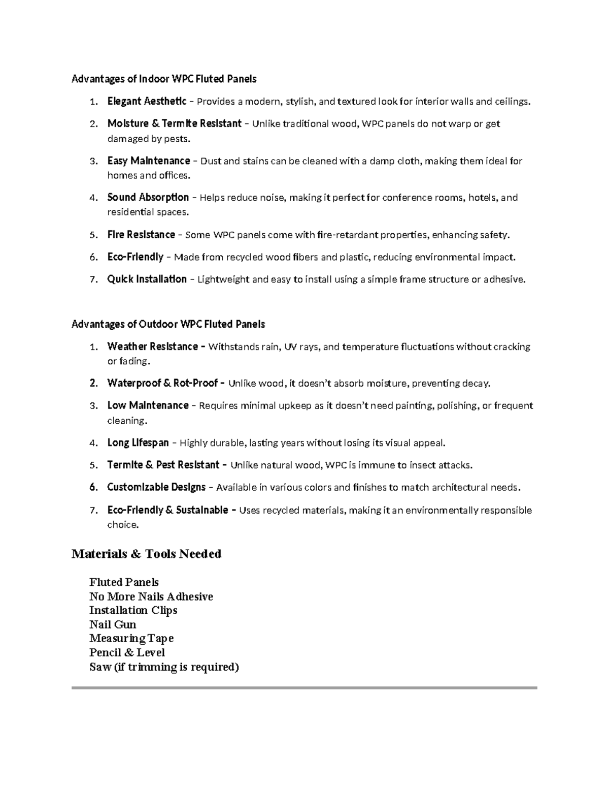 Advantages of Indoor WPC Fluted Panels: A Comprehensive Guide - Studocu