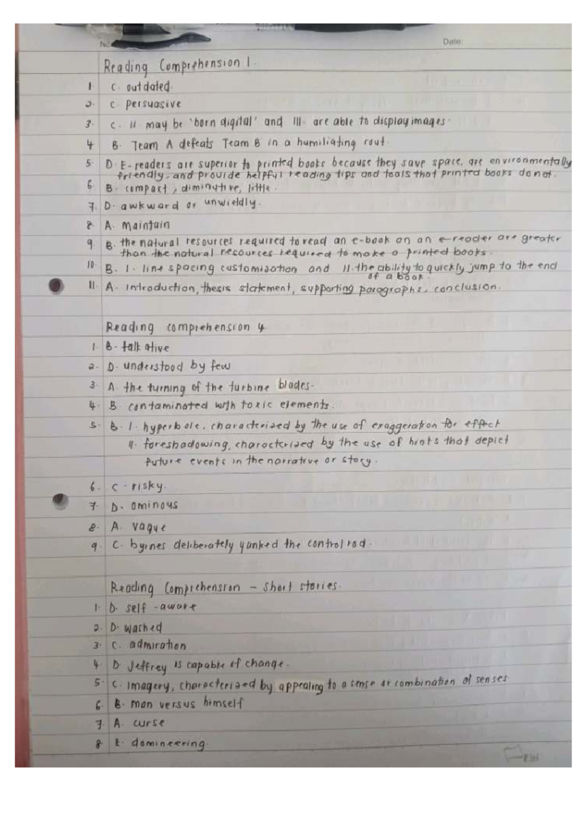 LCC113: Reading Comprehension Practice Questions and Answers - Studocu
