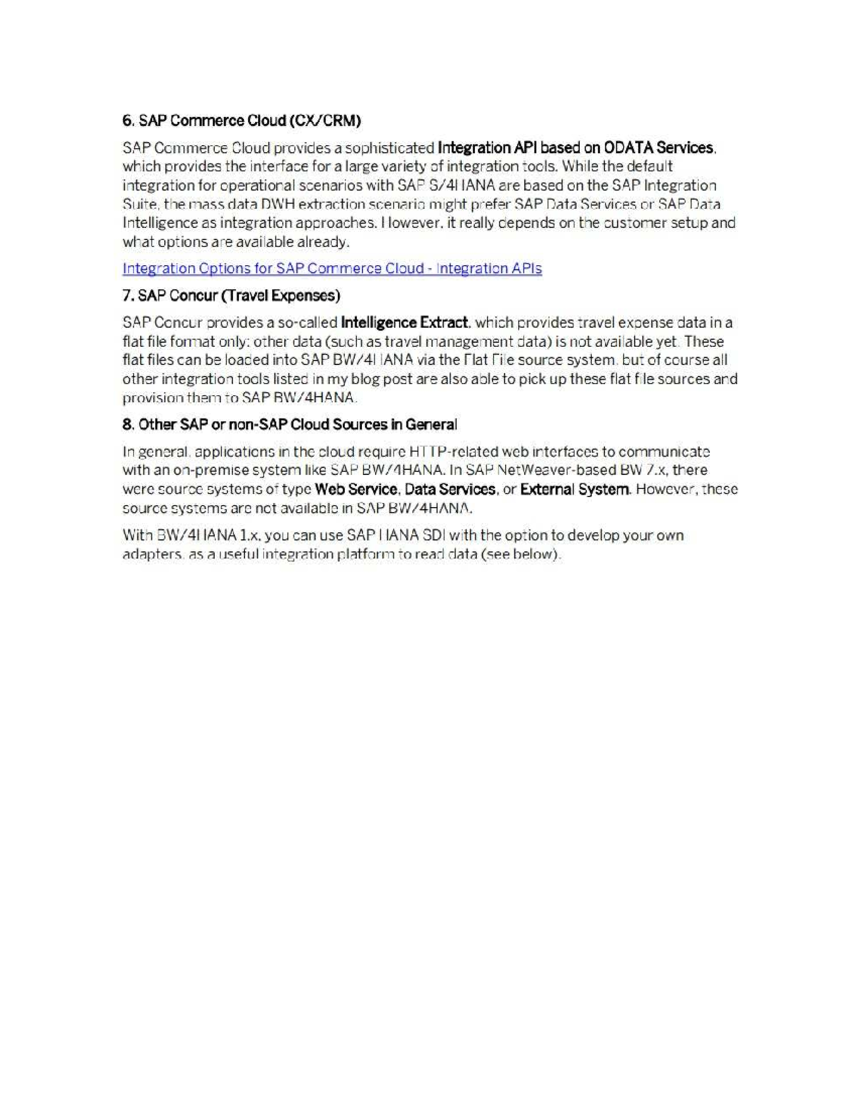 Integration Options for SAP Commerce Cloud & Concur (CX/CRM) - Studocu