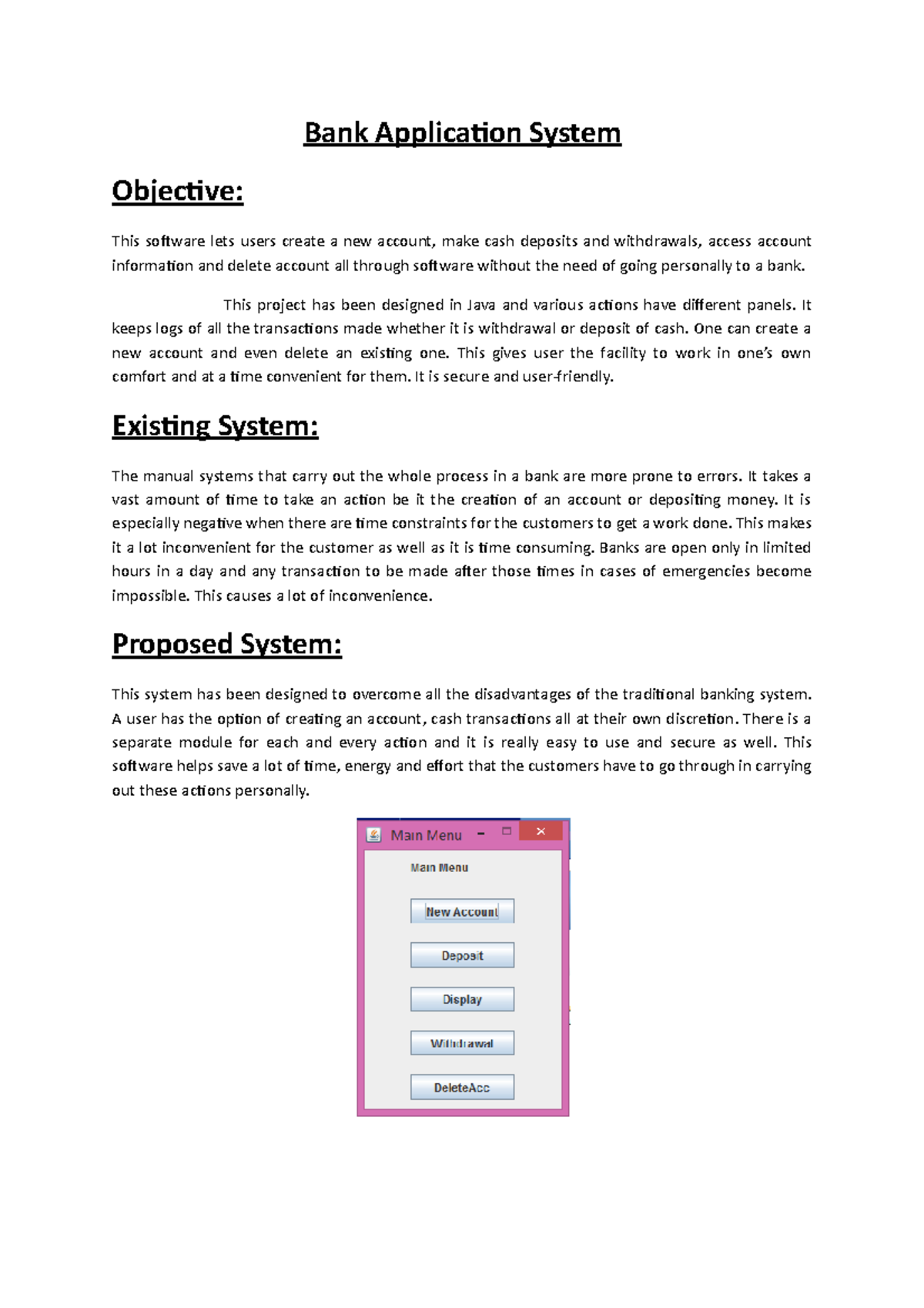 Bank Application System - Design & Features Overview - Studocu