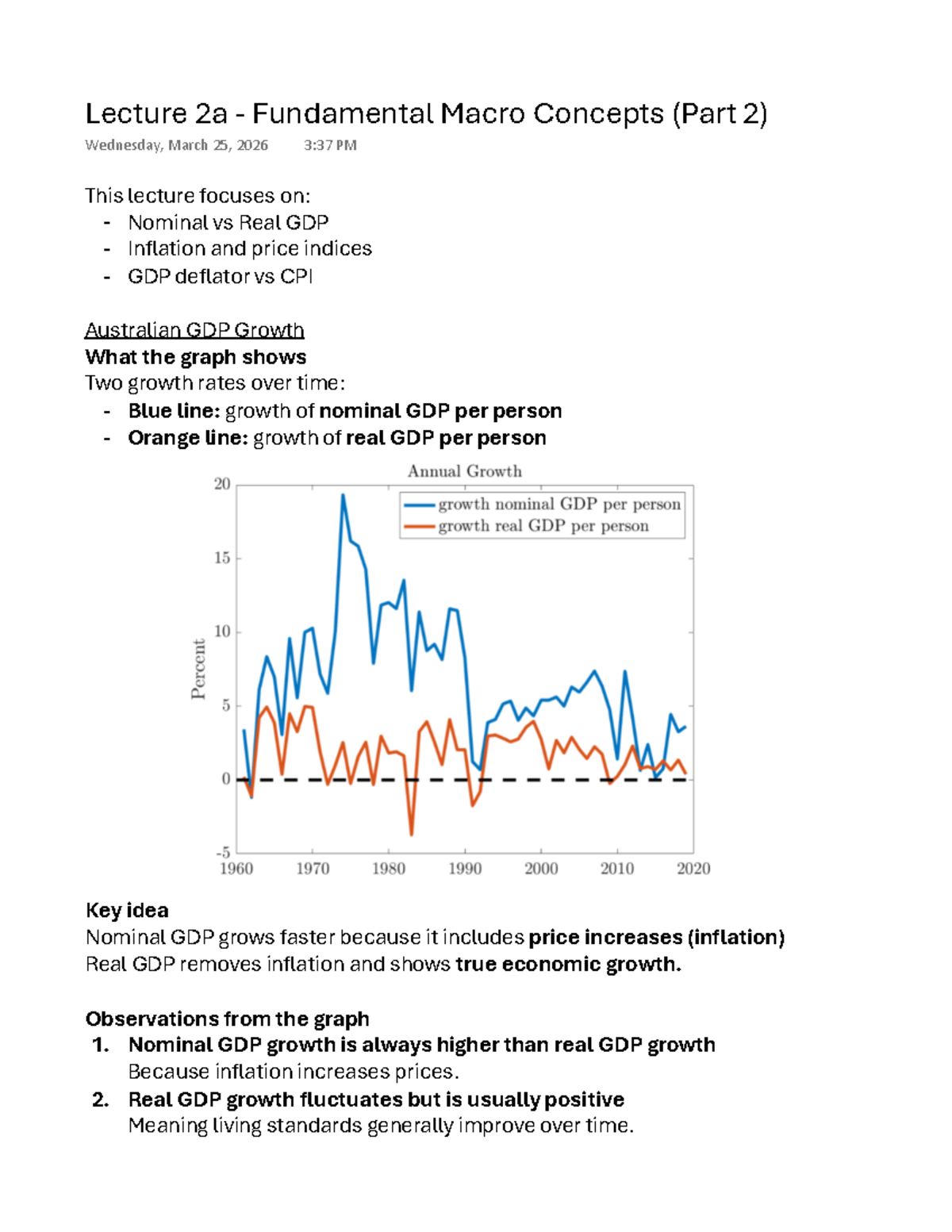 Lecture 2a: Nominal vs Real GDP & Inflation Insights - Studocu