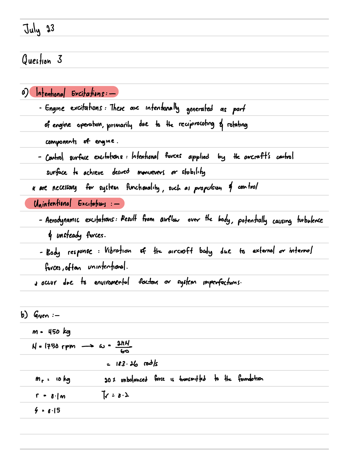 July 23 3 - Engine Excitations and System Response Analysis - Studocu