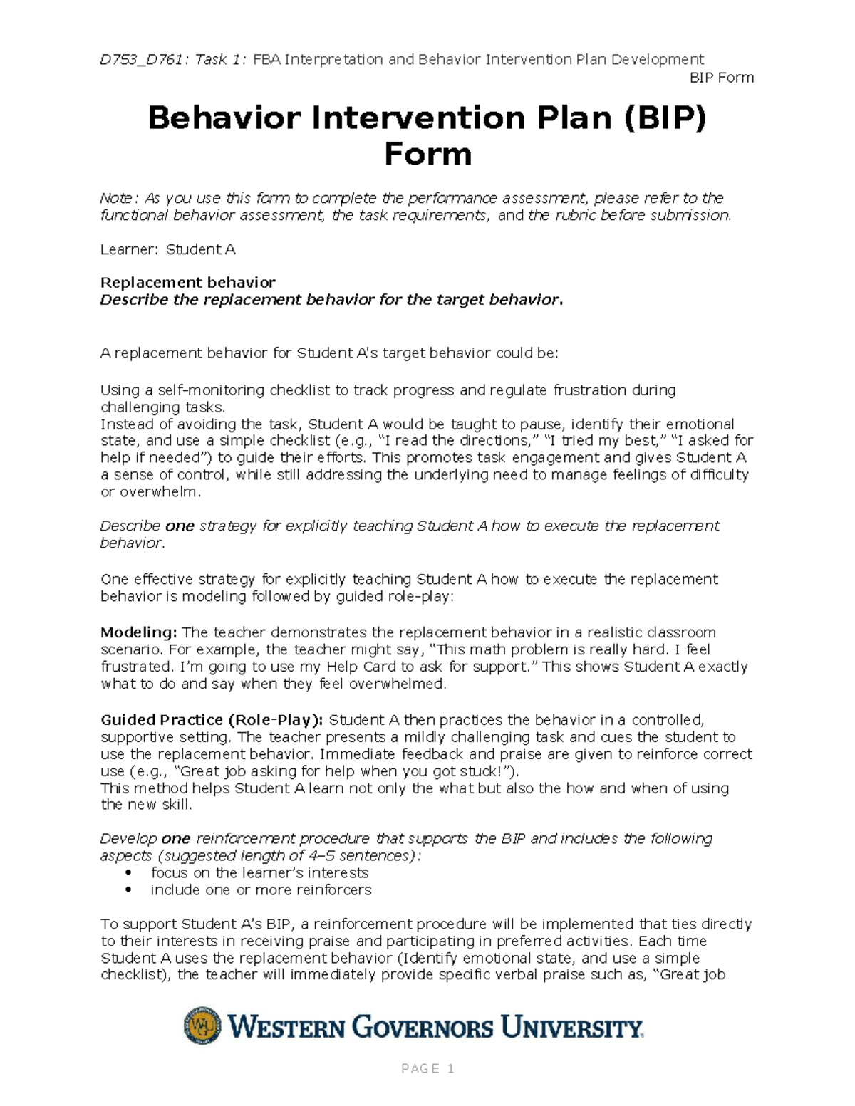 D753_D761: Task 1 - FBA Interpretation & BIP Development Guide - Studocu