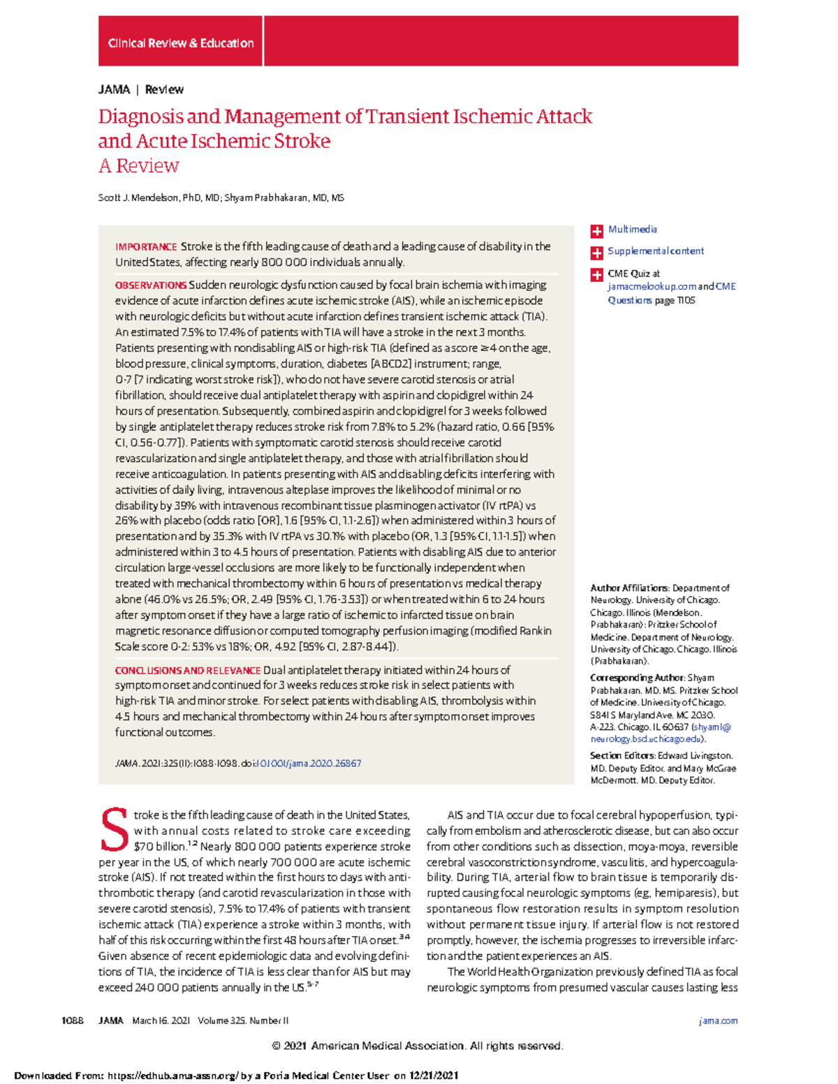 TIA- Ischemic- Attack - Diagnosis and Management of Transient Ischemic ...