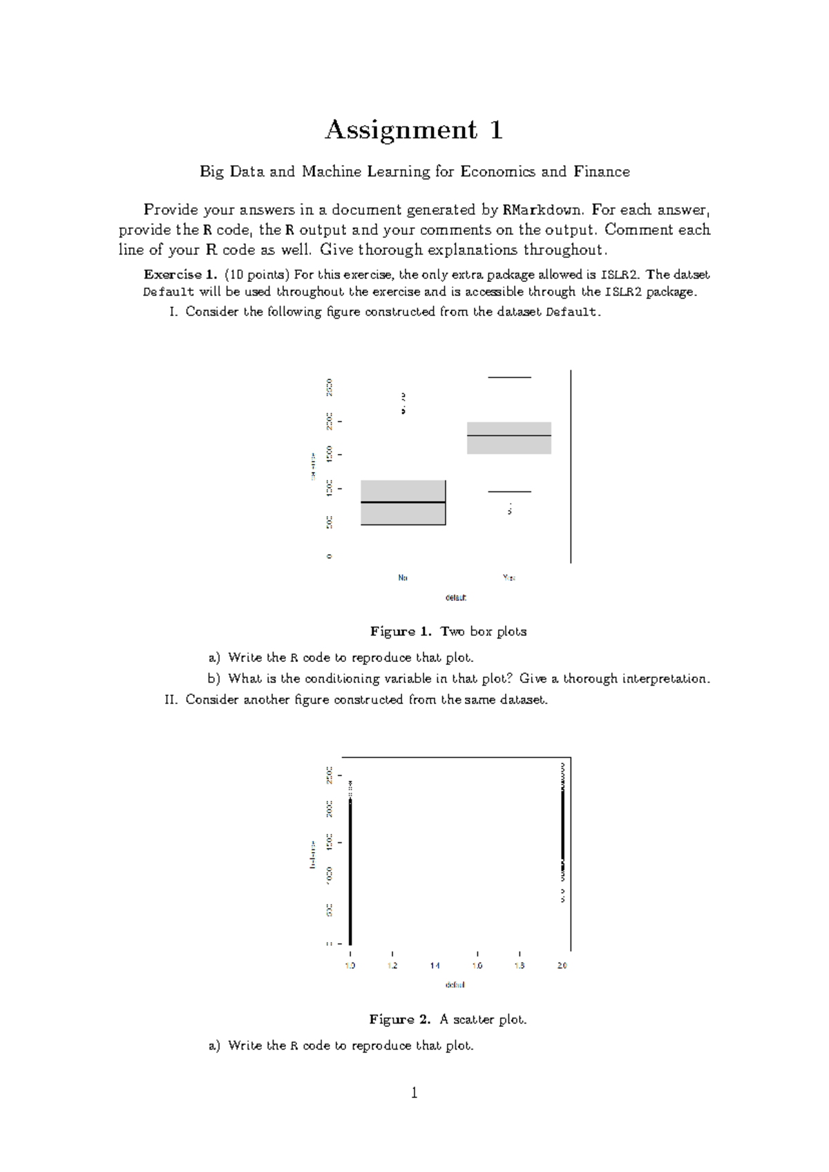 Big Data & ML in Econ & Finance: Assignment 1 Questions - Studocu