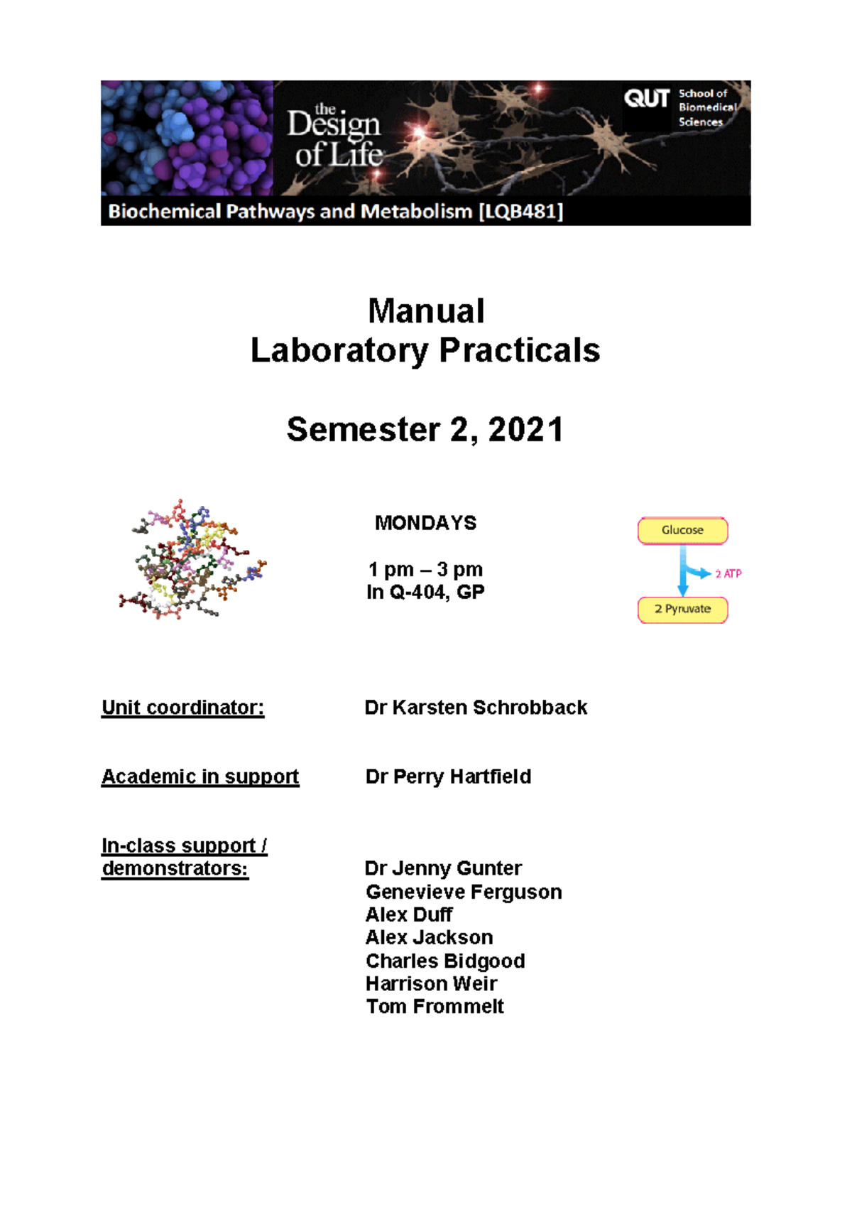 LQB481 2021-2022 Semester 2 Laboratory Practical Manual - Manual ...