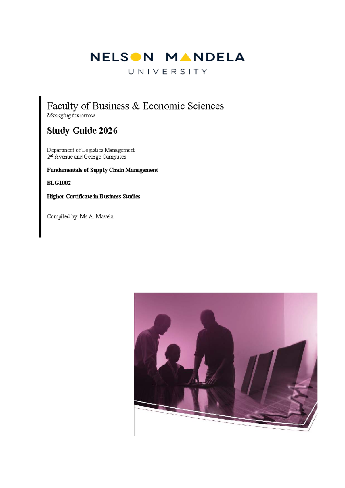 BLG1002 Fundamentals of Supply Chain Management Study Guide 2026 - Studocu