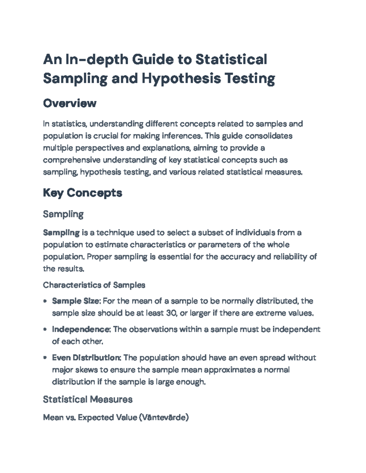 Comprehensive Guide to Statistical Sampling & Hypothesis Testing - An ...