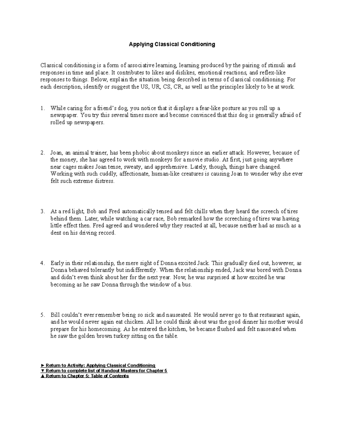 Classical Conditioning Concepts - Learning Assignment 2 Analysis - Studocu