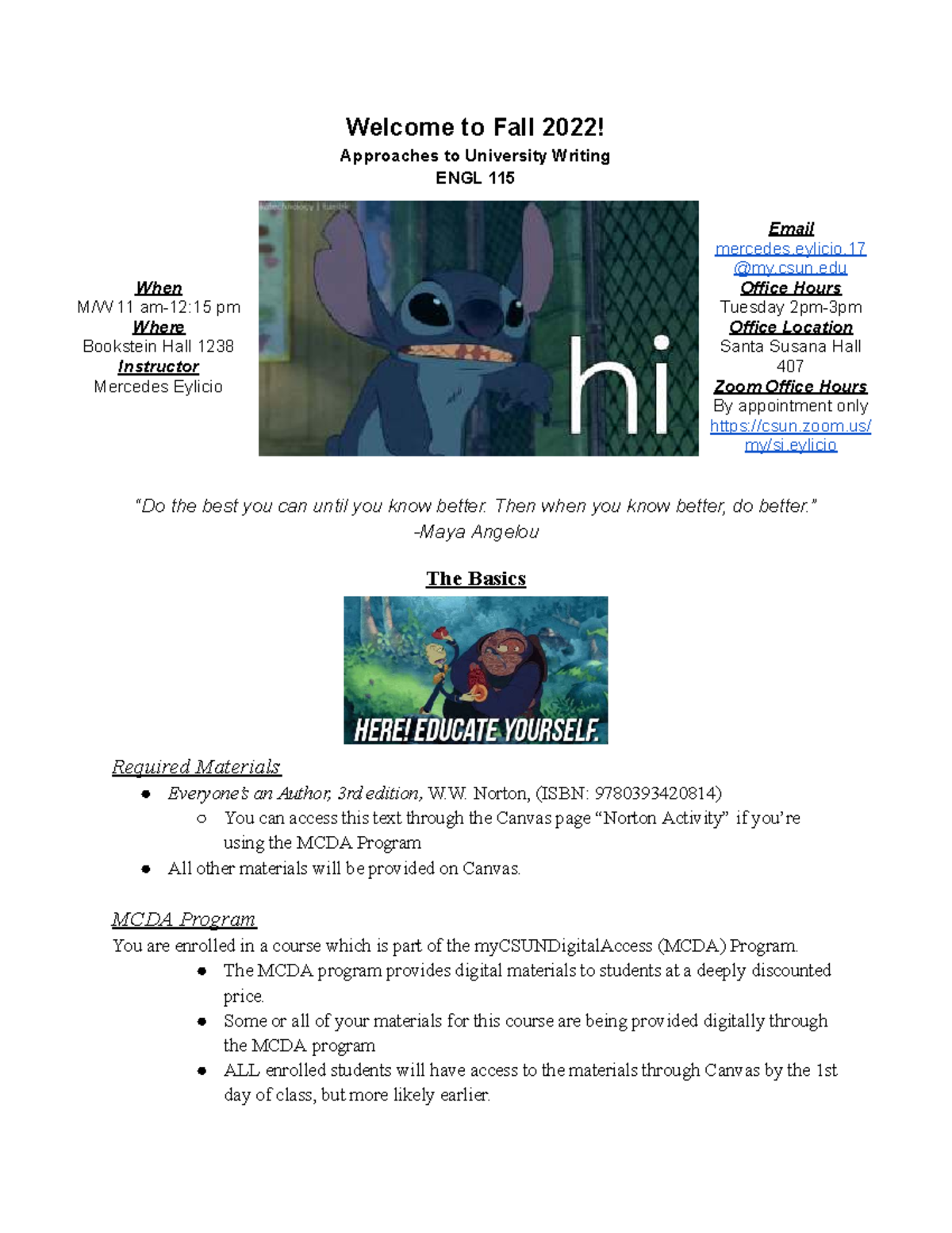 ENGL 115 Fall 2022 Syllabus: Approaches to University Writing - Studocu