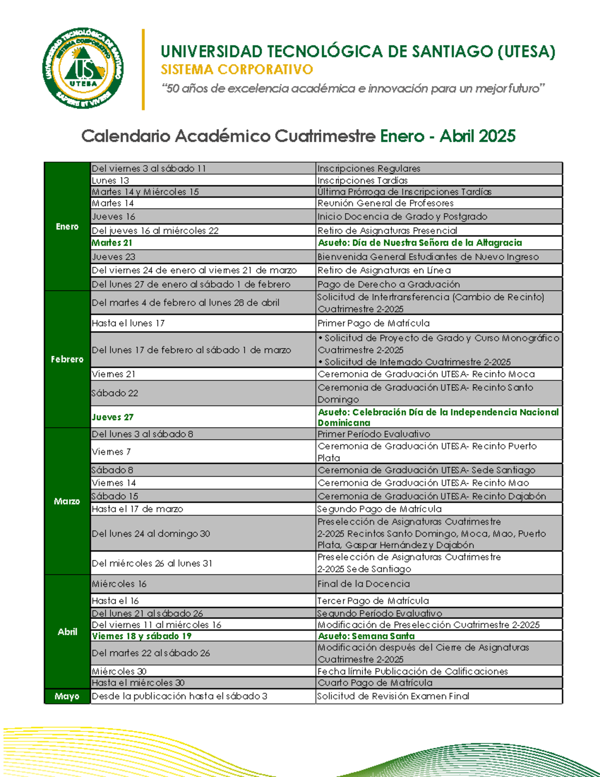Calendario académico jursoc 6