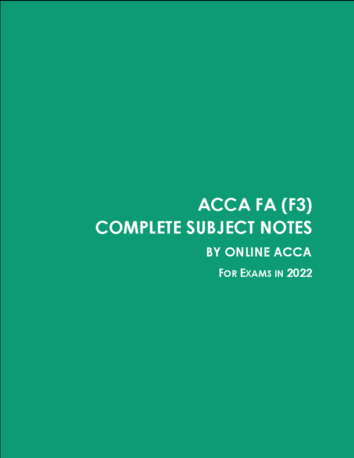 Accafa(F3)Sample Notes - ACCA FA (F3) COMPLETE SUBJECT NOTES BY ONLINE ...