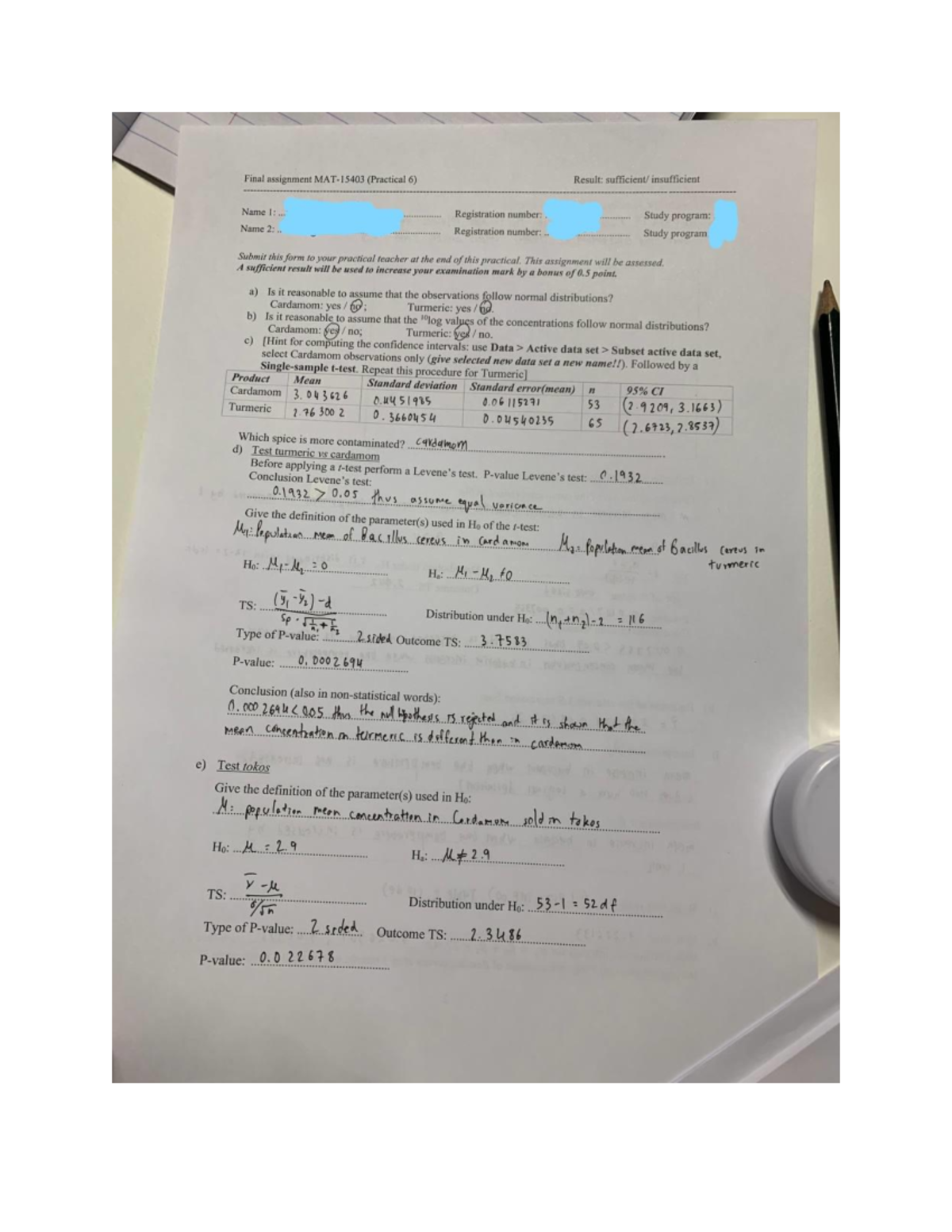 Stats 2 practical 6 - Statistics 2 - Studeersnel