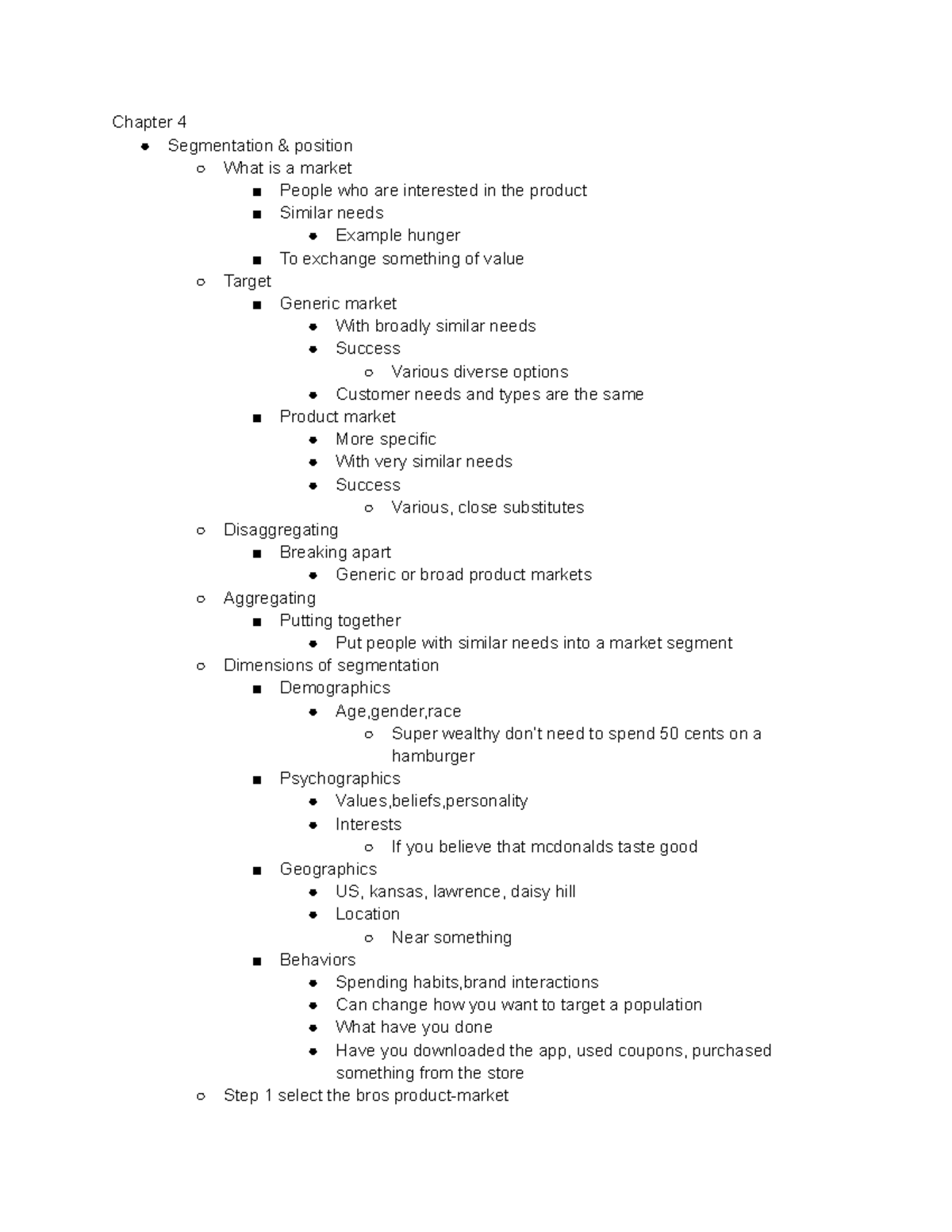 MKTG Chapter 4 Notes: Market Segmentation and Targeting Strategies ...