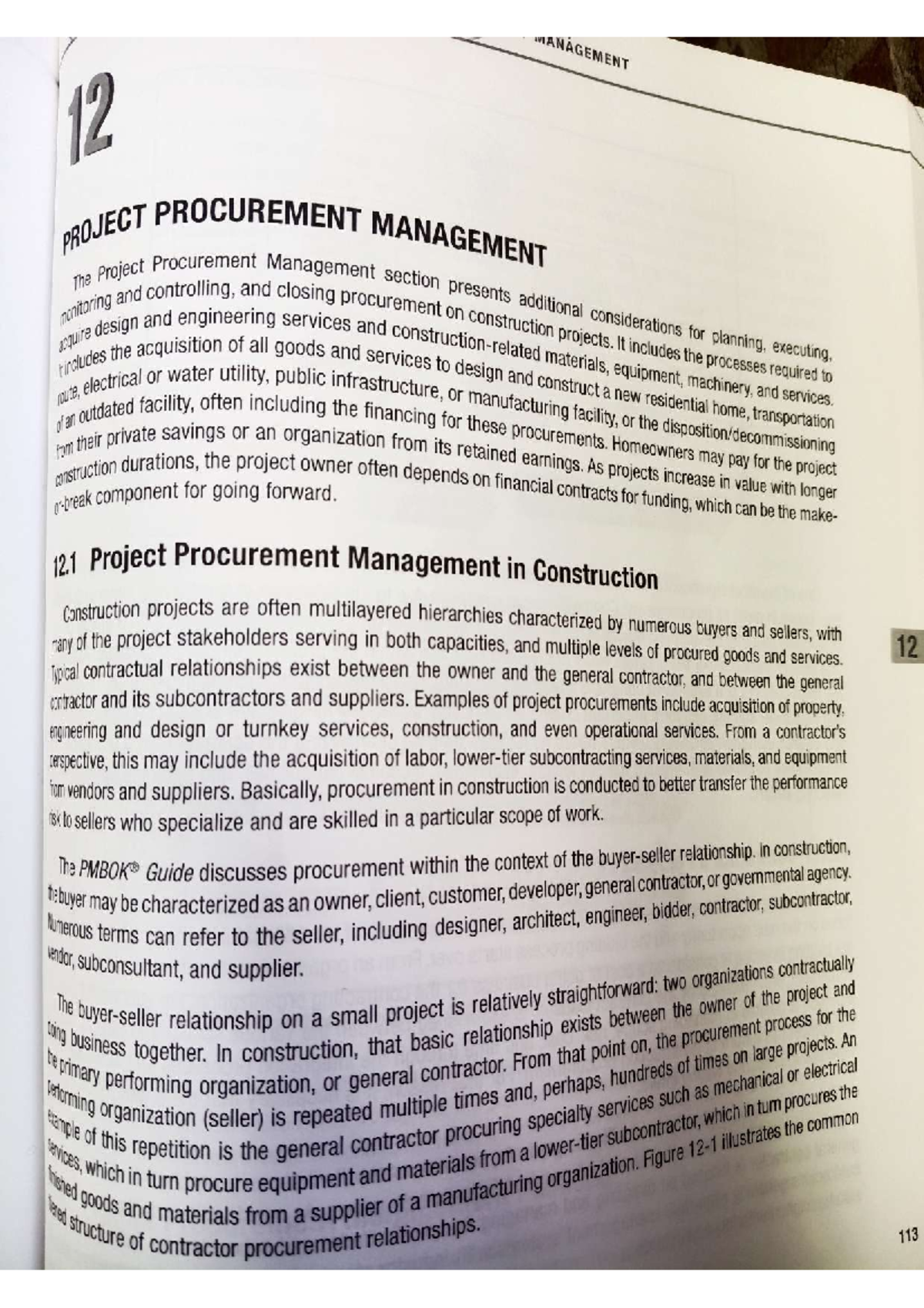 MANAGEMENT 12 Project Procurement Management Overview and Strategies ...