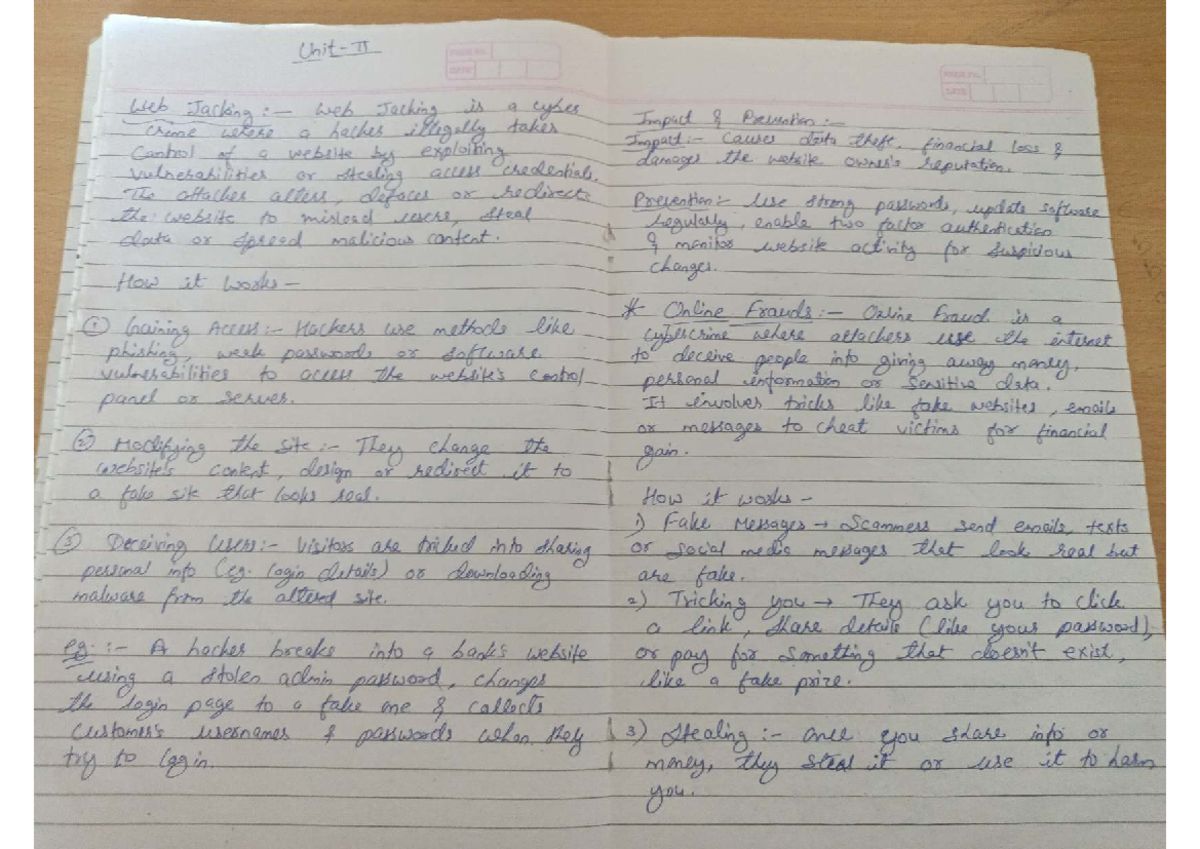 Unit 2 Cyber Security Notes - 5th Semester Lecture - Studocu
