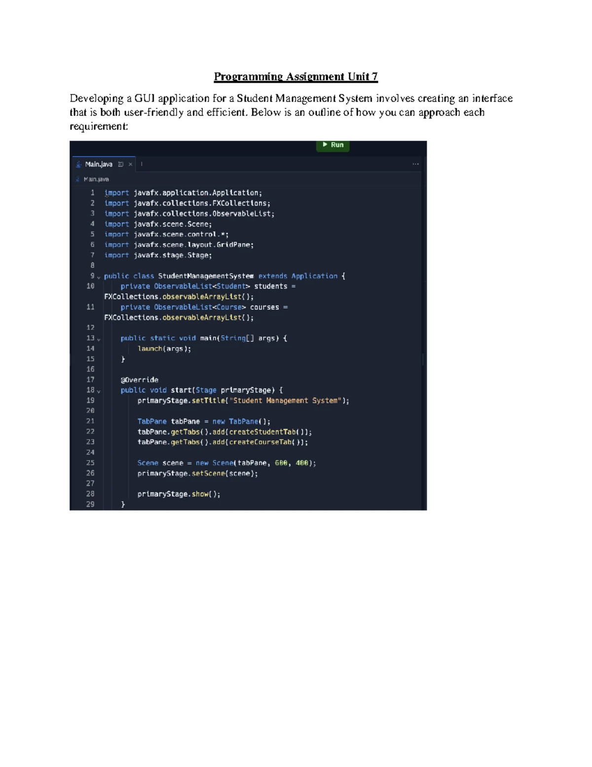 Java Programming Assignment Unit 1: Score Calculation & Input Handling ...