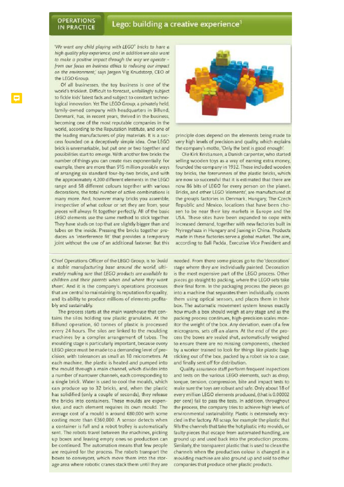 2023 24 - Operations Strategy Exercises: LEGO Case Study Analysis - Studocu
