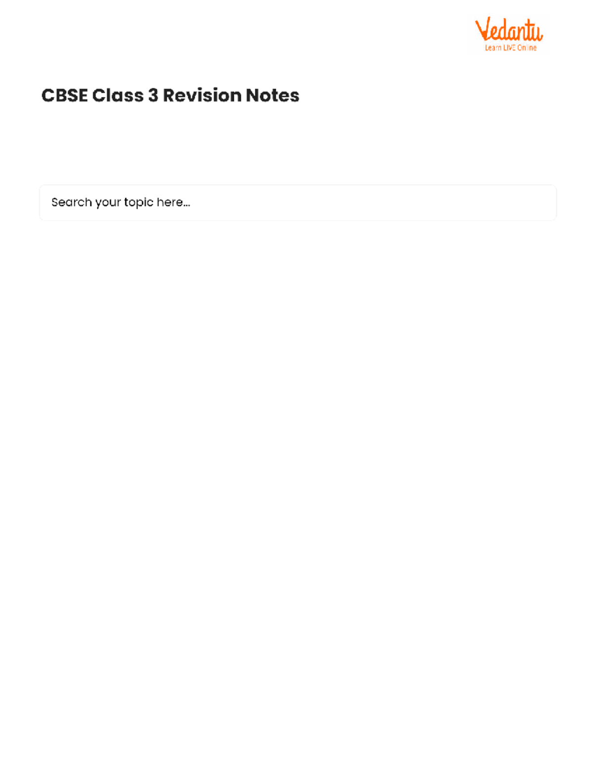 CBSE Class 3 Revision Notes: Comprehensive Study Materials for Kids ...