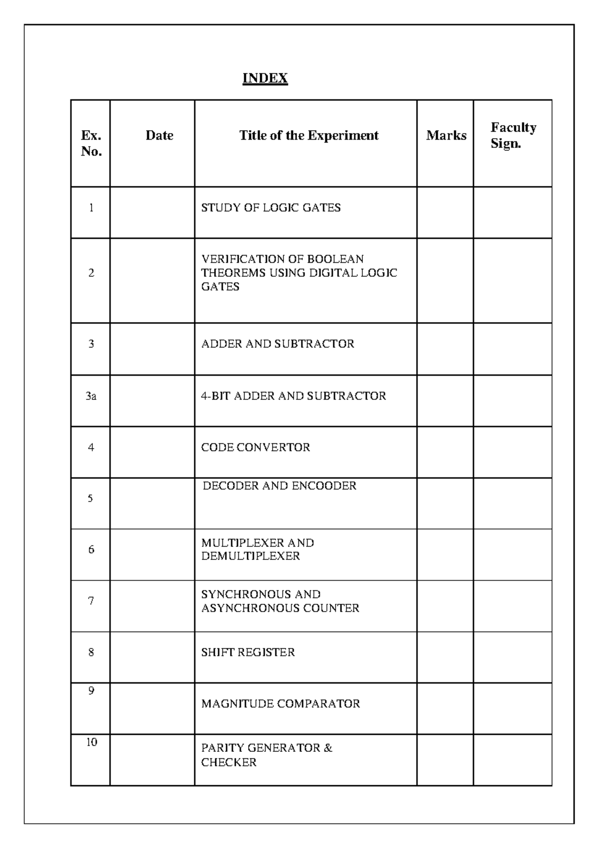 CS3351 DPCO Record: Logic Gates & Boolean Theorems Experiments - Studocu