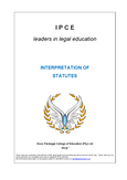 IOS2601 - Unisa - Interpretation of Statutes - Studocu