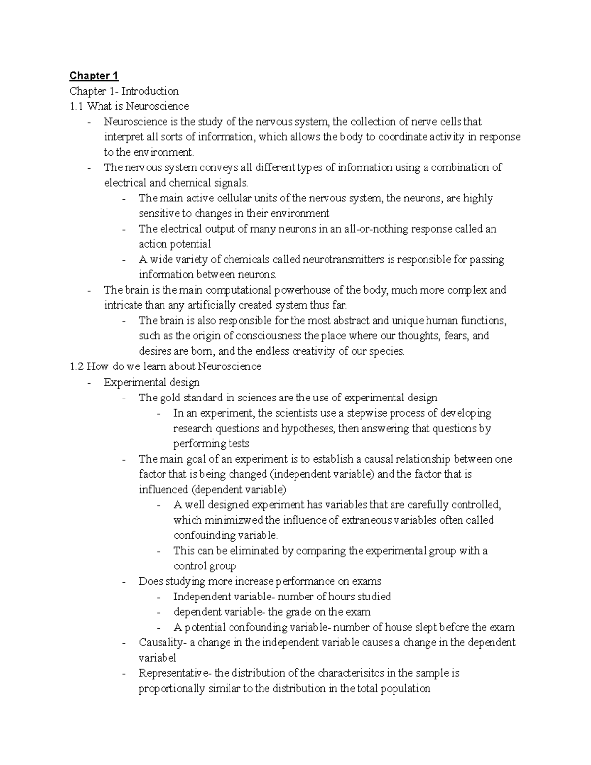 Neuroscience Exam 1 Study Guide: Key Concepts and Insights - Studocu